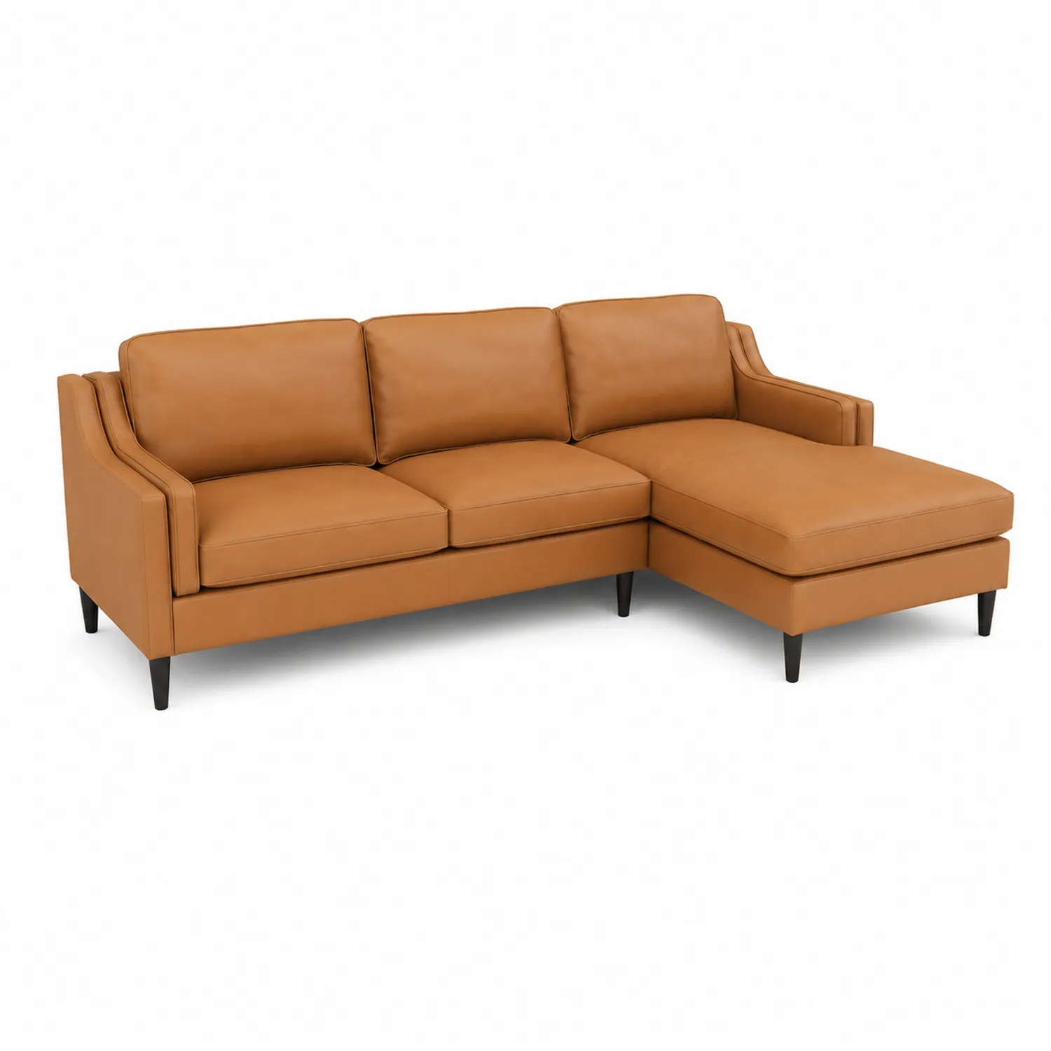 Divano angolare in pelle sintetica Marrone con chaise longue-sovmoria