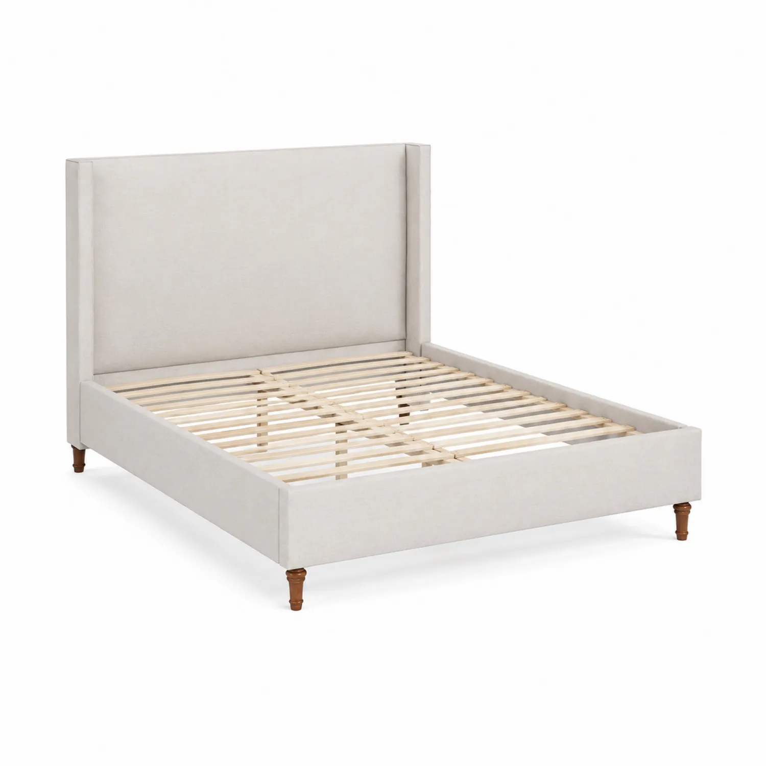 Letto matrimoniale con testiera imbottita in legno e tessuto 200x160 cm-sovmoria