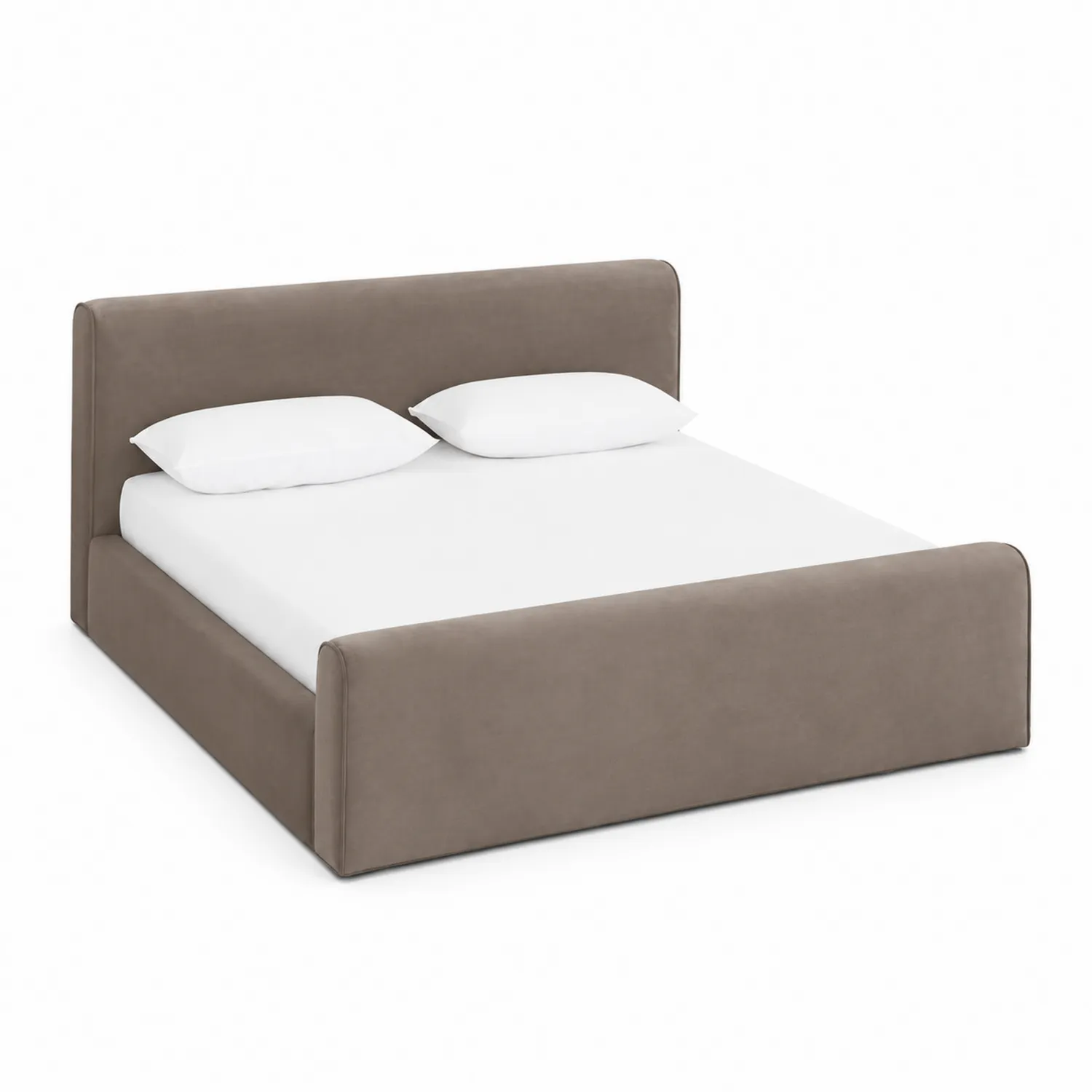 Letto matrimoniale in tessuto beige 200x160 cm-sovmoria
