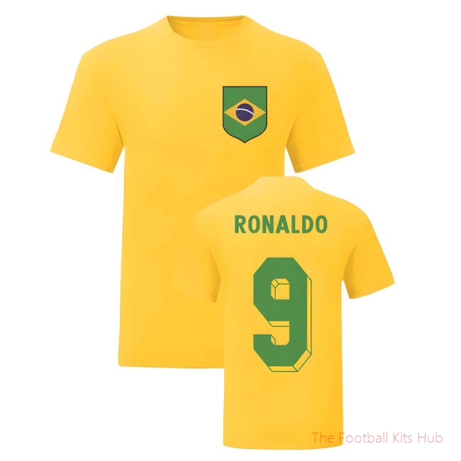 Ronaldo Brazil National Hero Tee\'S (Yellow) Soccer Jersey | Football Fan Gift-Premium Soccer Jerseys for Fans Worldwide