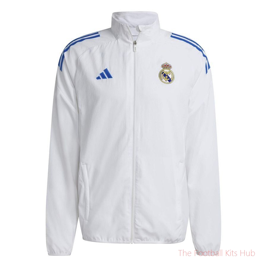 Real Eu Pre Jkt White Soccer Jersey | Football Fan Gift-Premium Soccer Jerseys for Fans Worldwide