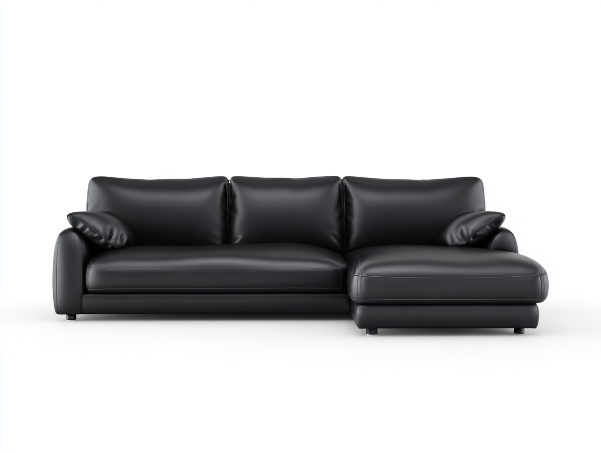 Ecksofa Kunstleder 260x160x85 cm Schwarz - Für Wohnzimmer - Modernes Design-Dovoralyliving