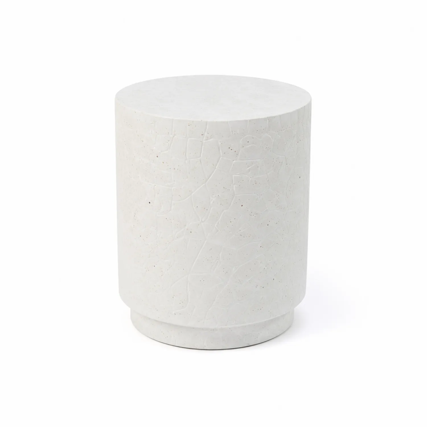 Runder Beistelltisch Weiß Leichtbeton 45cm