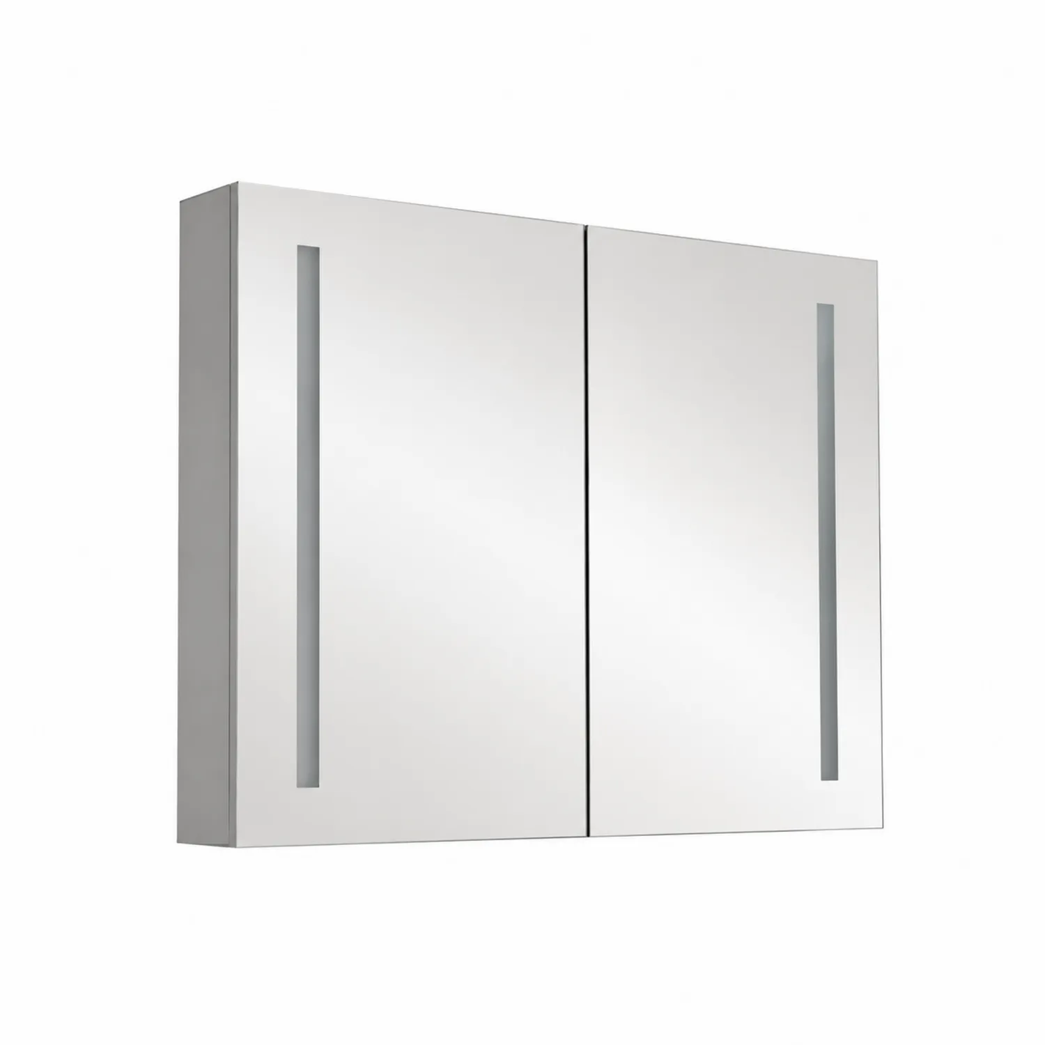 Badezimmerspiegelschrank aus Spiegelglas mit LED 80x60x15cm