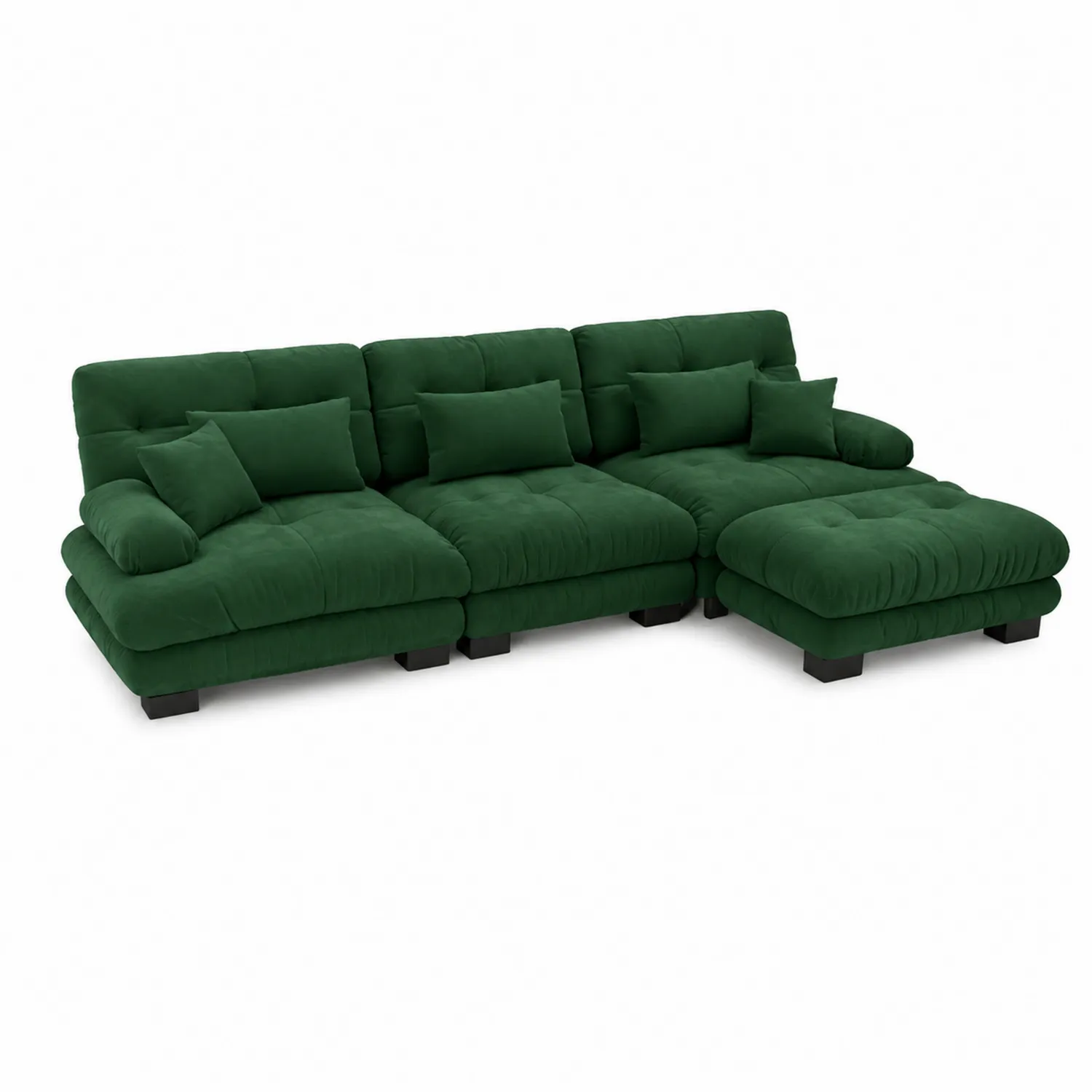 Ecksofa Set Stoff Grün 300x200x90 cm