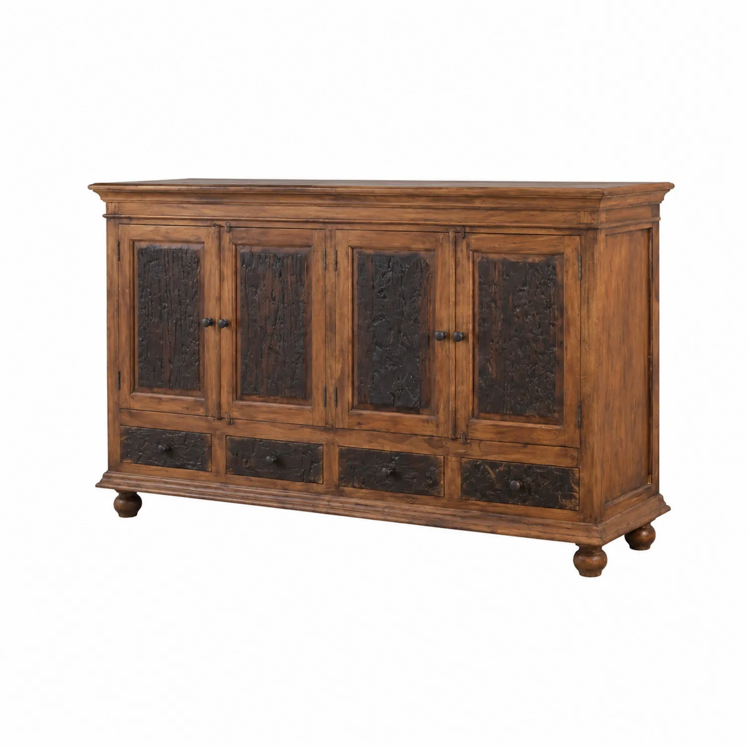 Credenza in legno e metallo marrone e nero-Velwooda