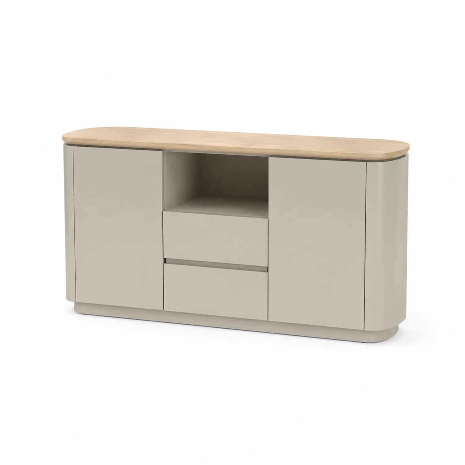 Credenza moderna in legno e MDF con ante e cassetti 150x40x75 cm-Velwooda