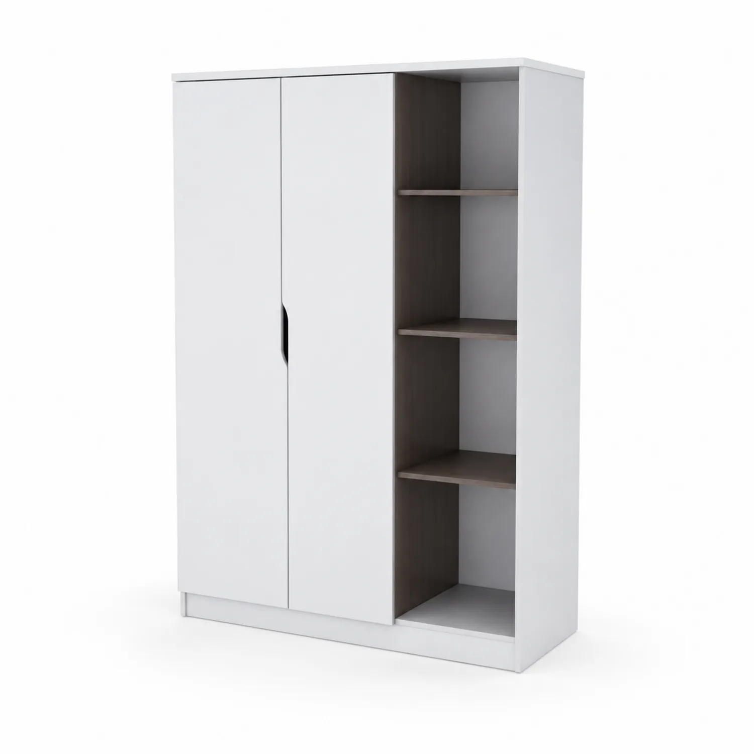 Armadio con Ante e Scaffali in Legno Laminato 180x90x40 cm-Velwooda