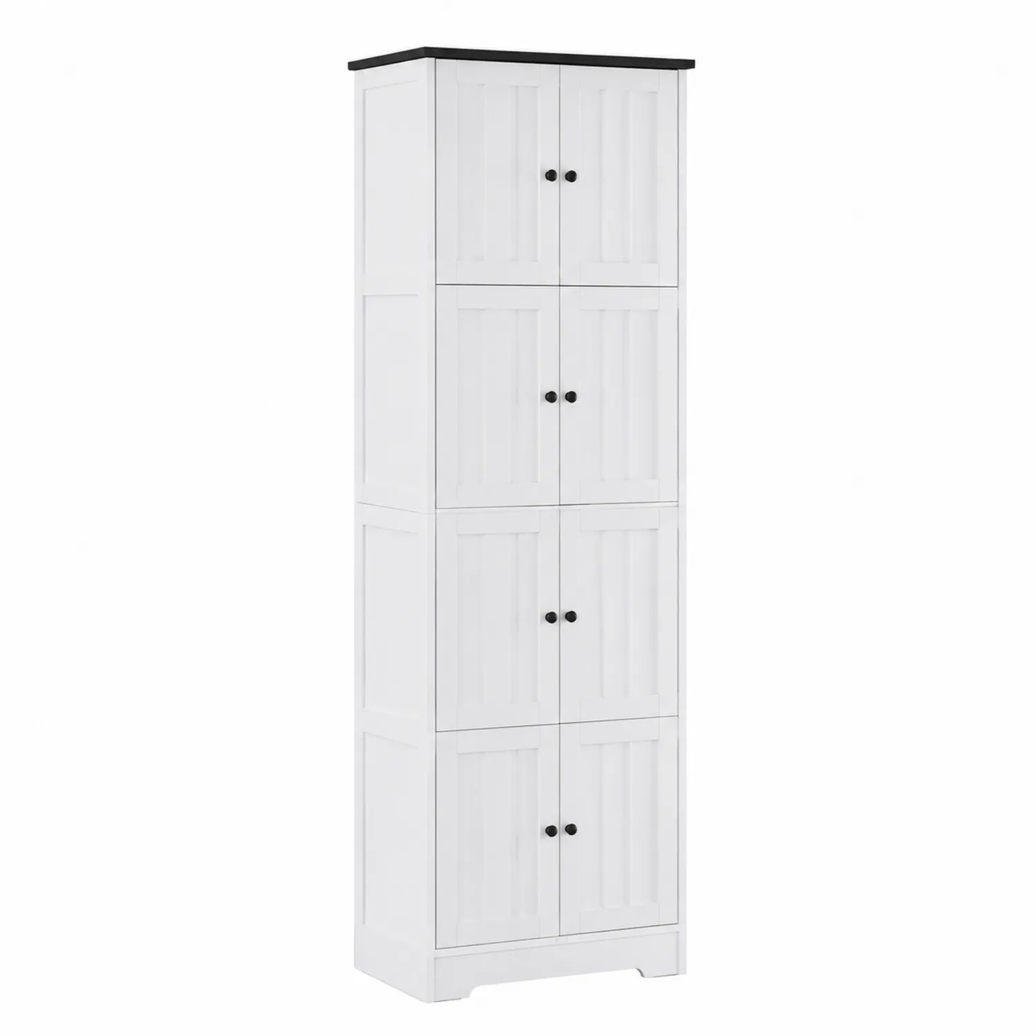 Armadio in Legno con Sei Ante Bianco e Nero 60x180x30 cm-Velwooda