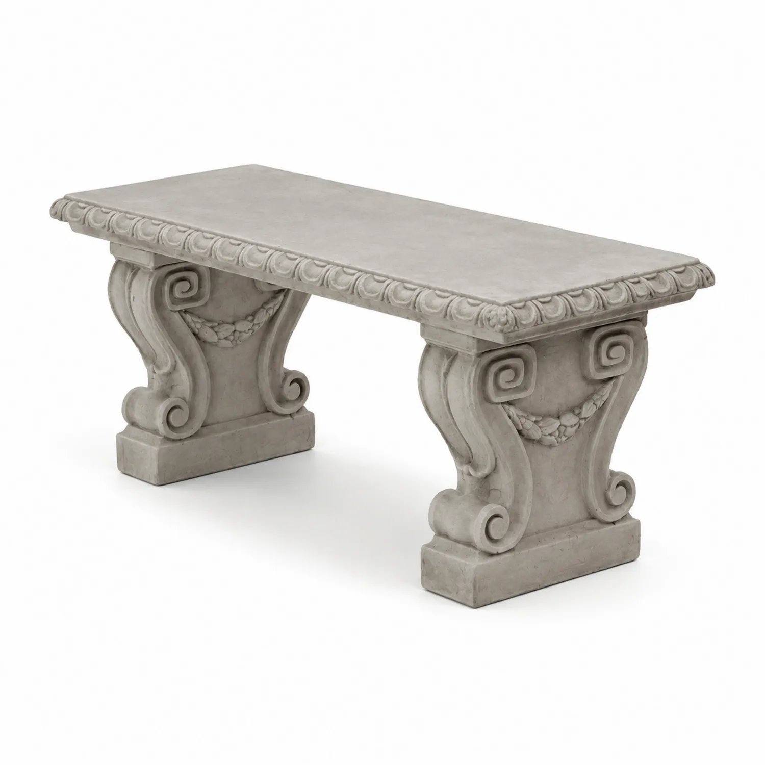 Panca da giardino in cemento grigio-Velwooda
