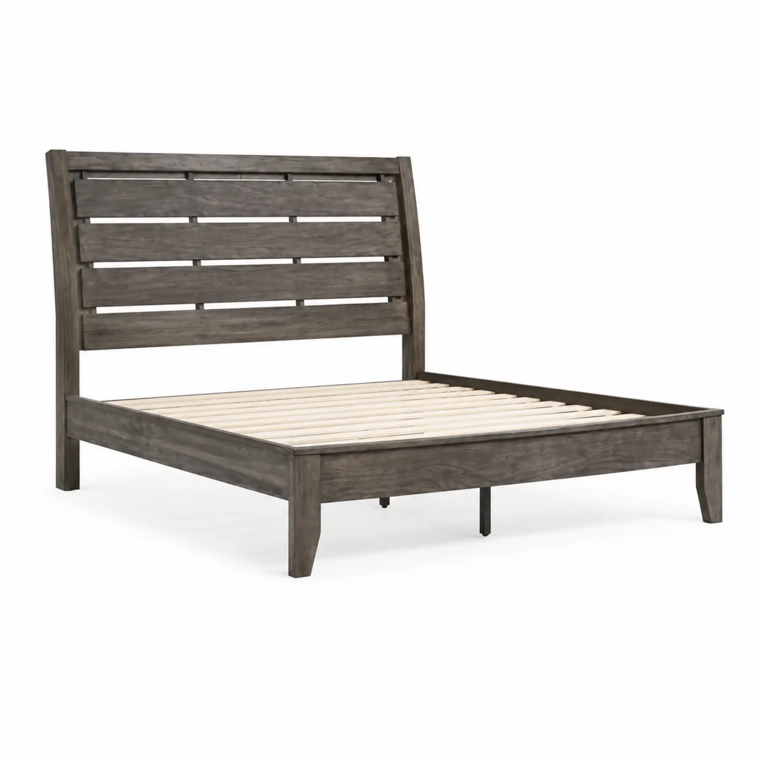 Letto in legno massello grigio 200x160 cm-Velwooda
