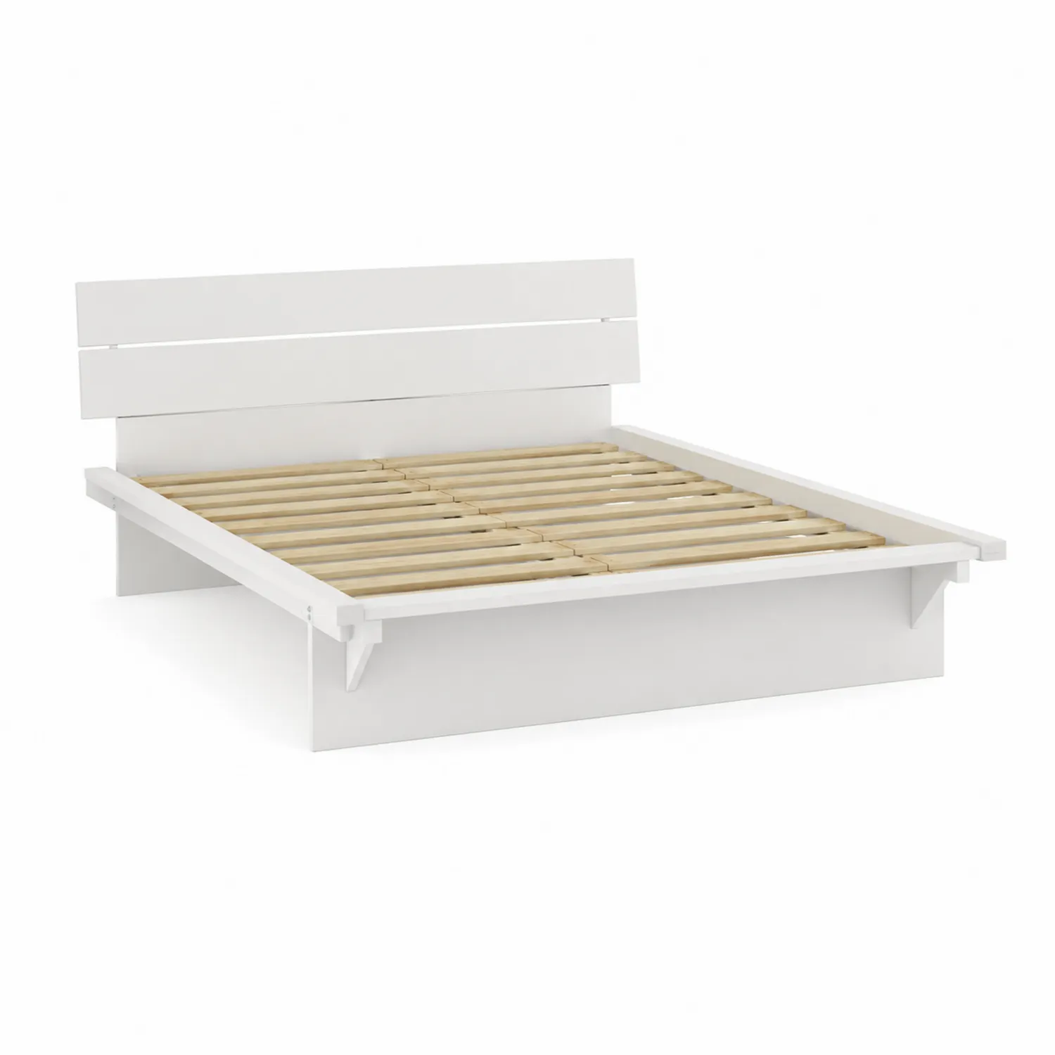 Letto Matrimoniale in Legno di Pino Bianco 200x160 cm-Velwooda