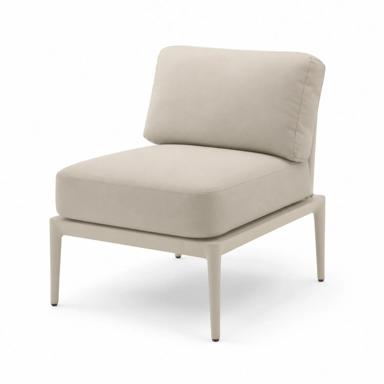 Poltrona da esterno in alluminio con cuscino in tessuto Beige-Velwooda