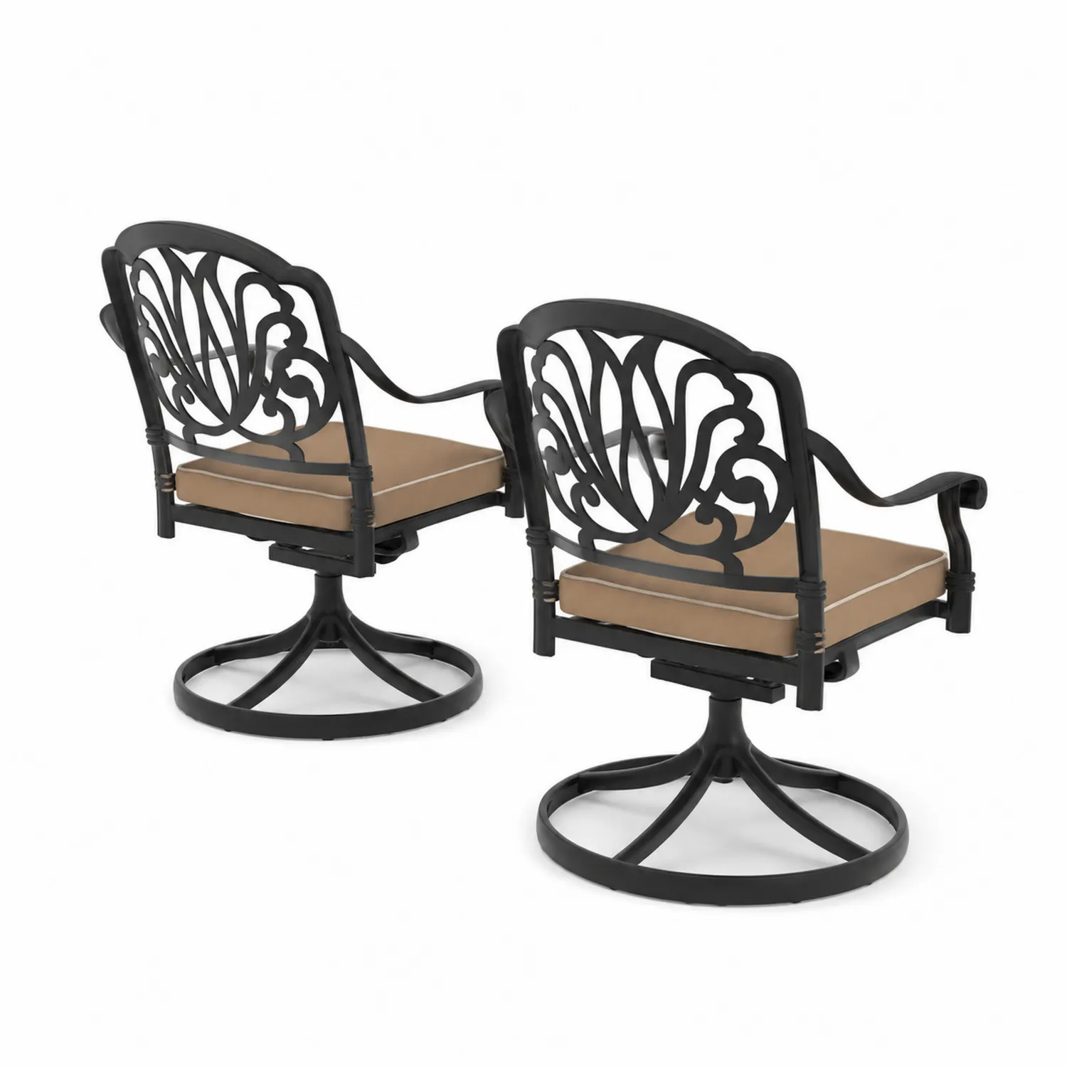Set di 2 sedie da giardino in alluminio con cuscini in poliestere-Velwooda