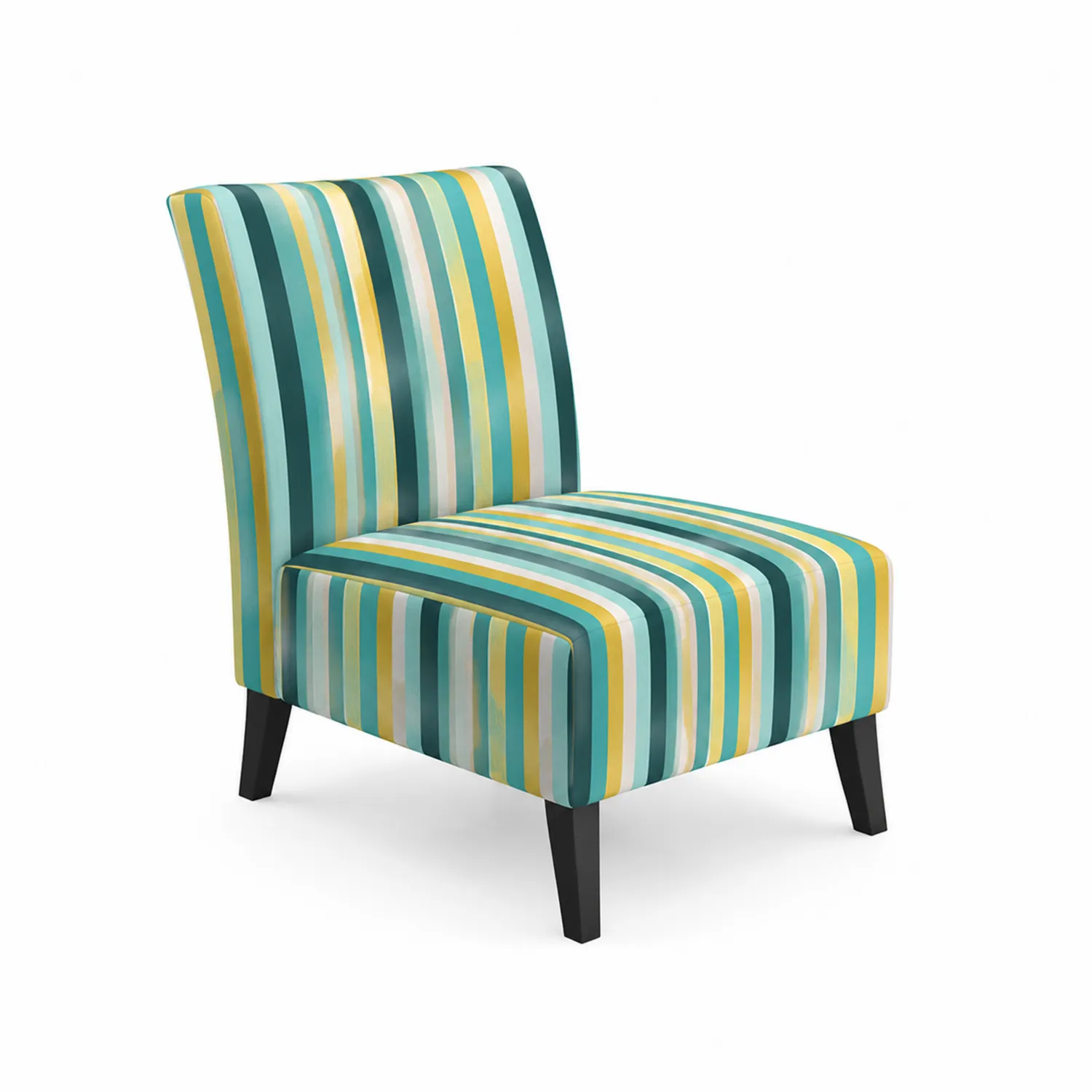 Poltrona in policotone con motivo a strisce multicolore-Velwooda