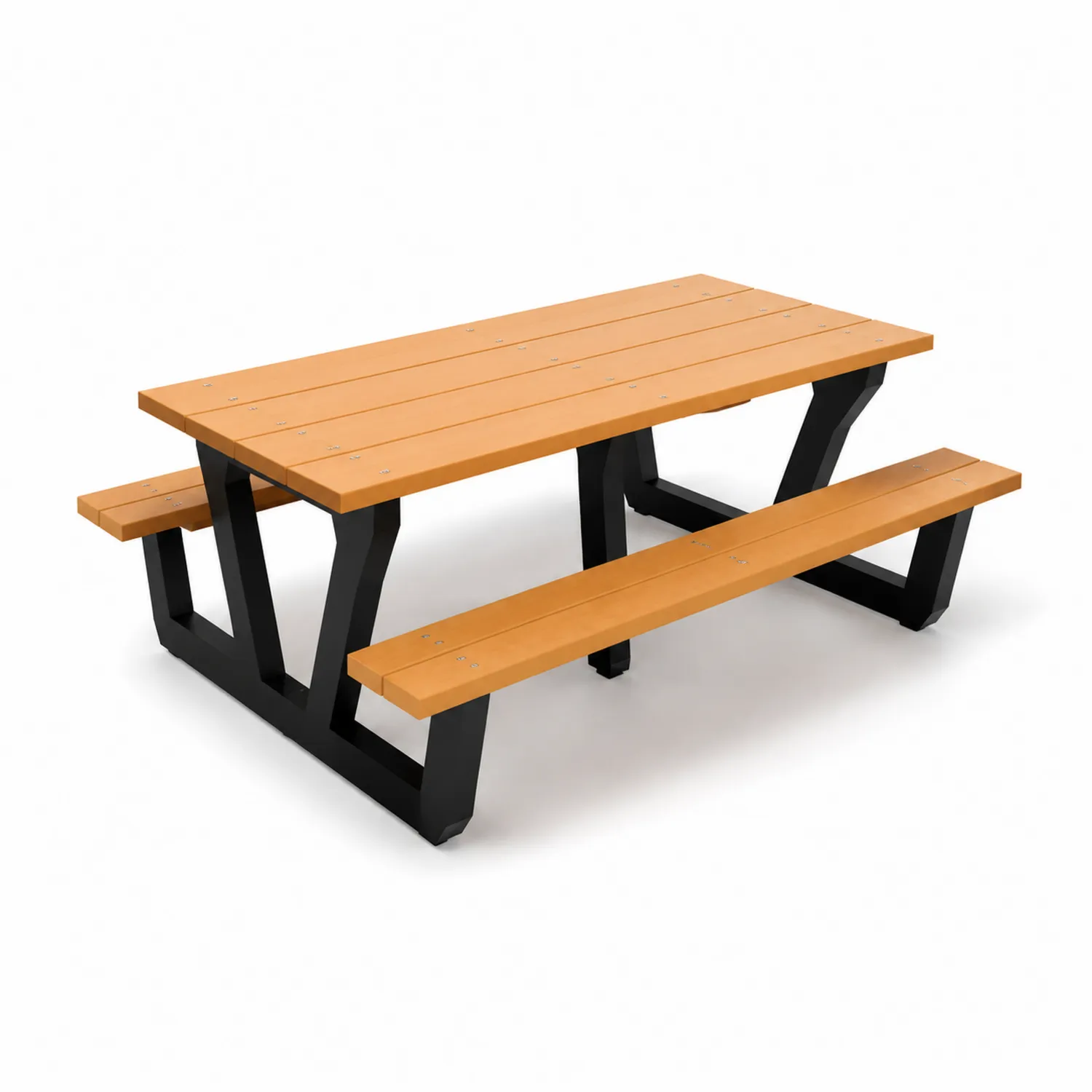 Tavolo da picnic in legno composito e acciaio, 180x145x75 cm-Velwooda