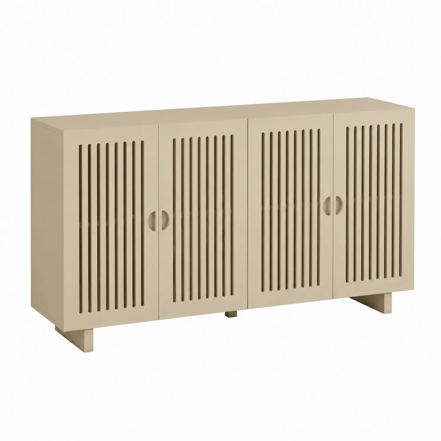 Credenza in MDF con Ante a Doghe Beige-Velwooda