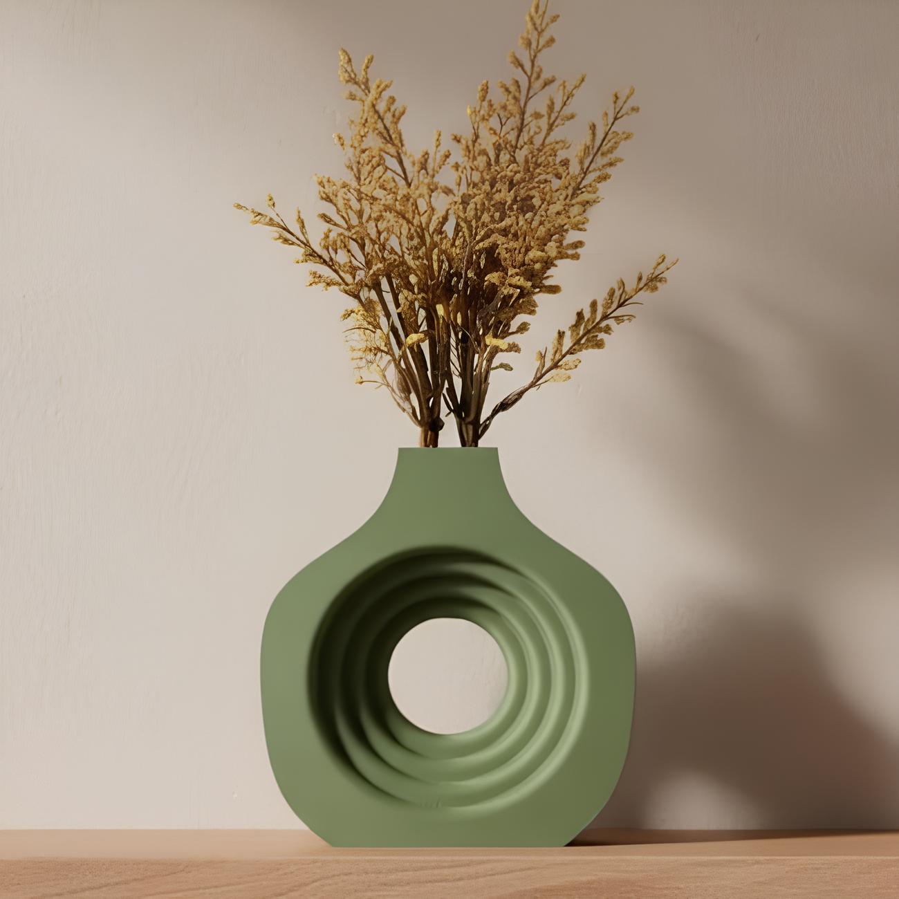 Green Geometric Vase, Home Space Decorative Vase
