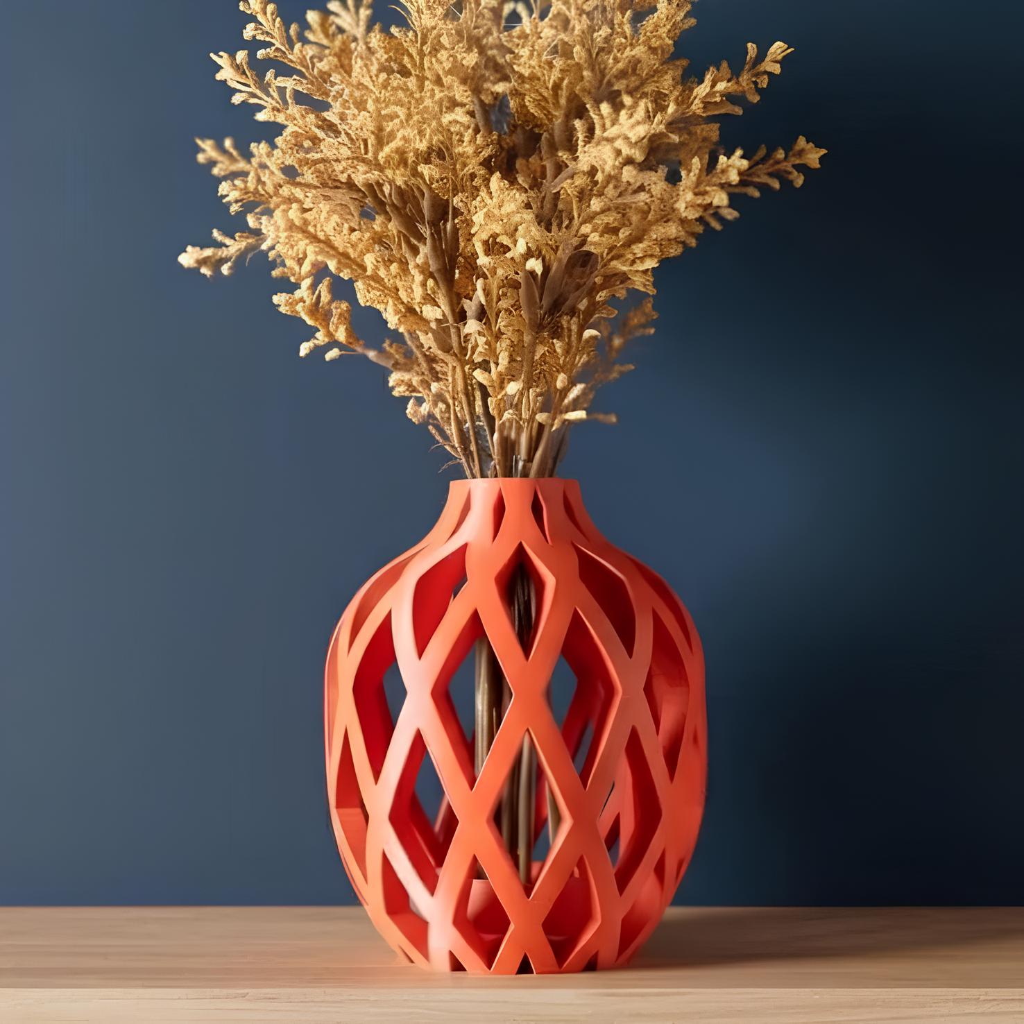 Orange Vase for Home Decor, Space Accent Ornament