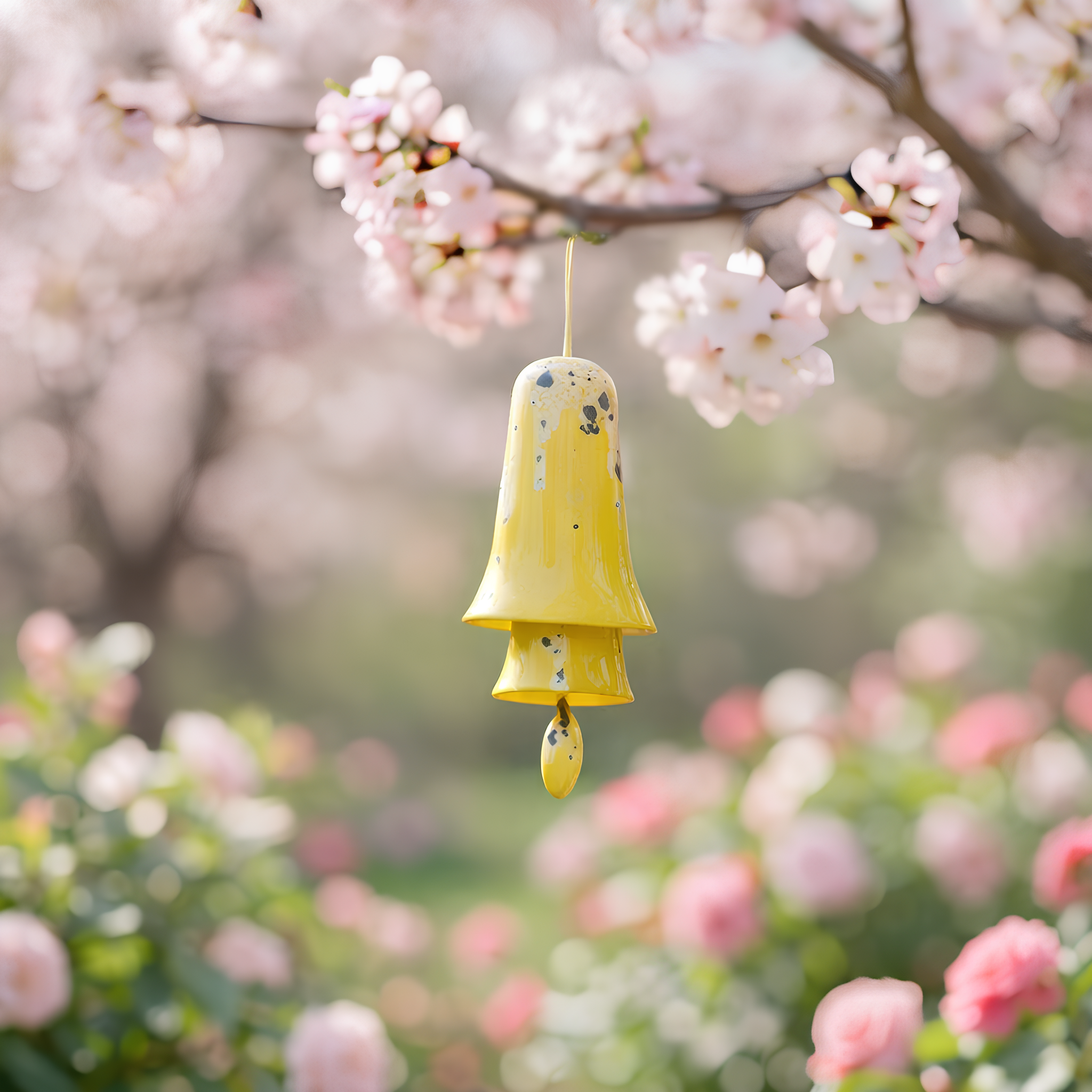 Ceramic Small Stack Wind Bell Wind Chime for Home Wall Display