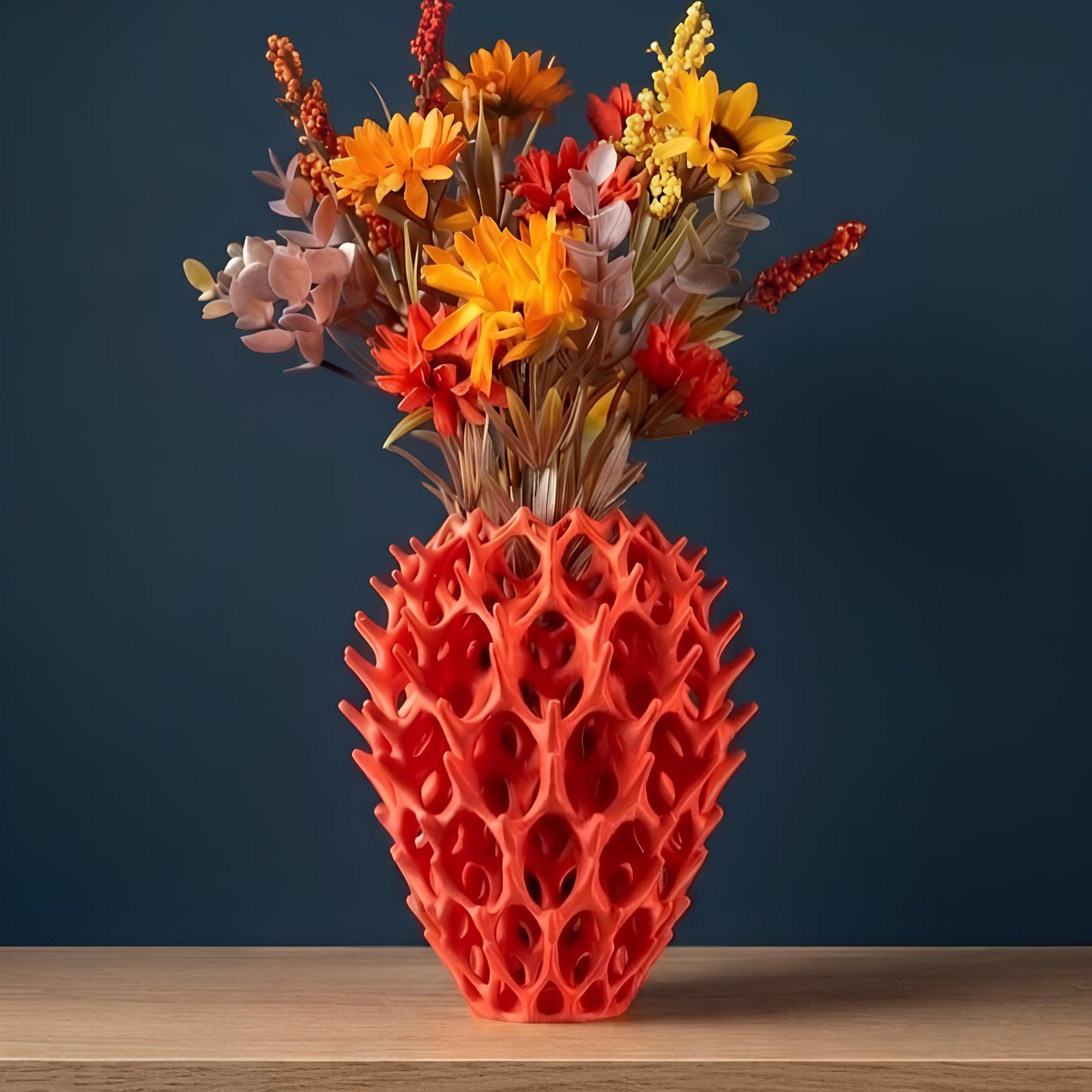 Red Hollow Vase, Desktop Home Decor