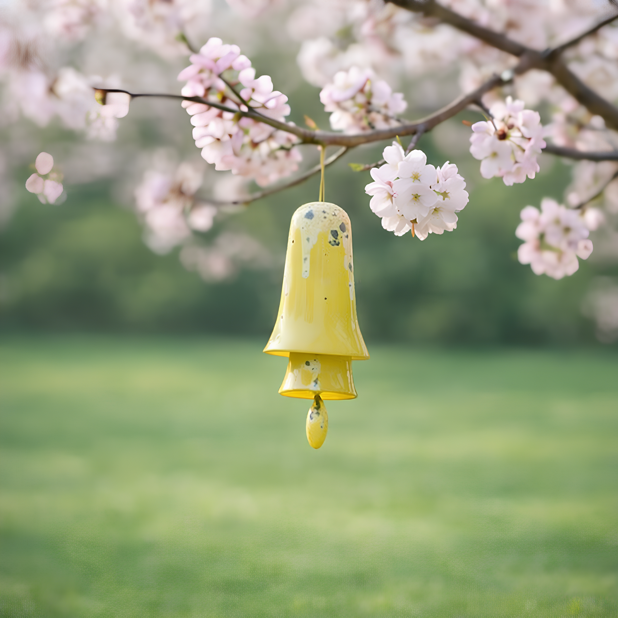 Ceramic Small Stack Wind Bell Wind Chime for Home Wall Display