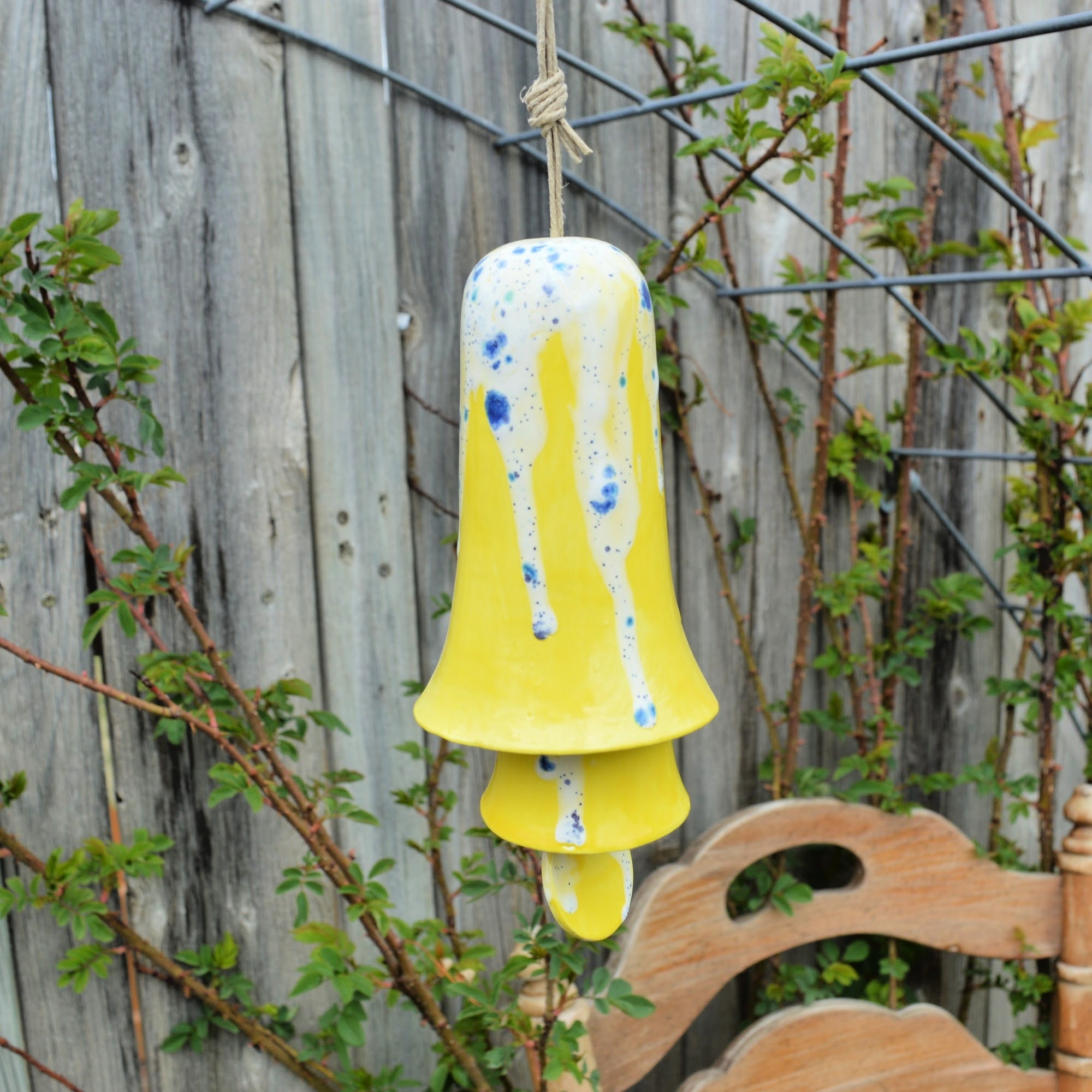 Ceramic Small Stack Wind Bell Wind Chime for Home Wall Display