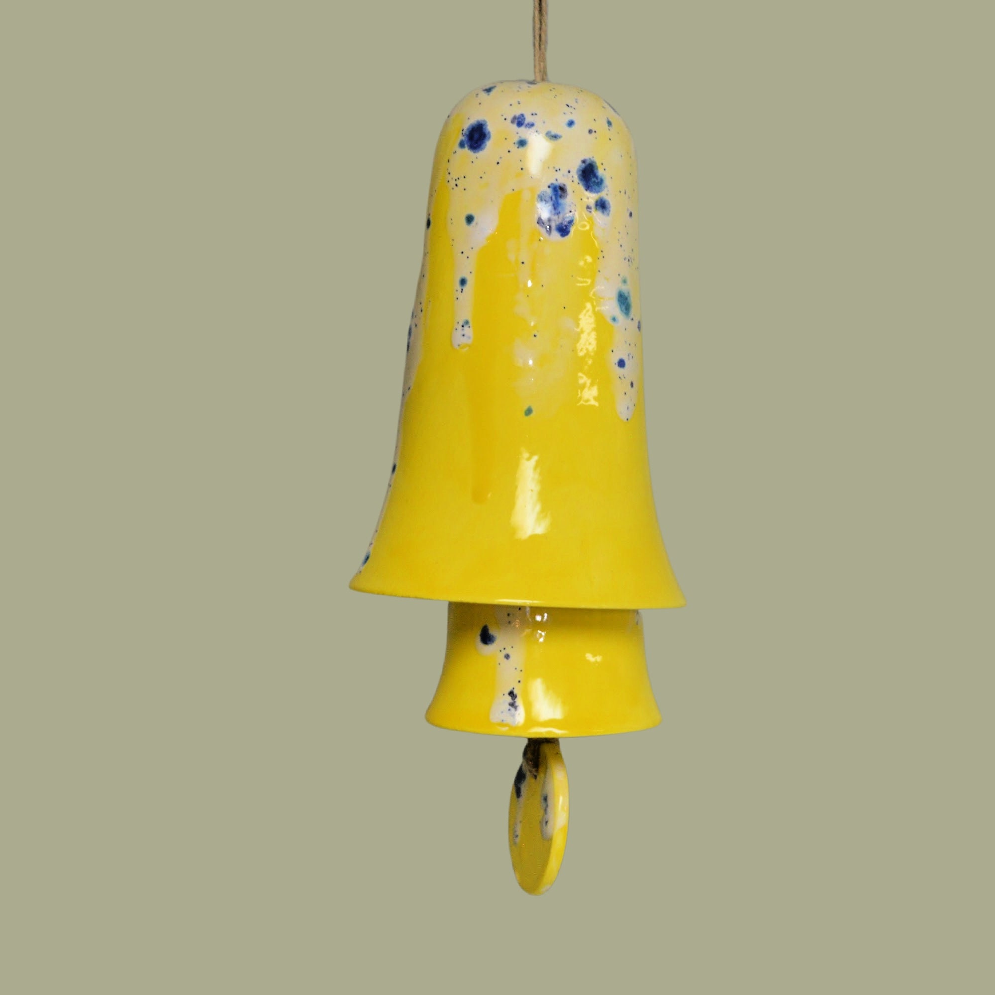 Ceramic Small Stack Wind Bell Wind Chime for Home Wall Display