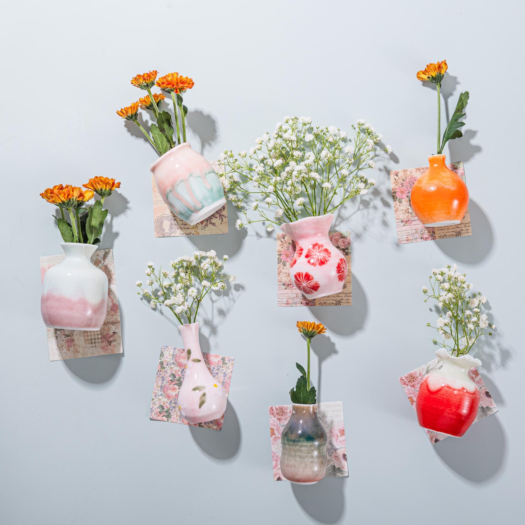 Mini Ceramic Vase‑Style Fridge Magnet in Assorted Artistic Designs