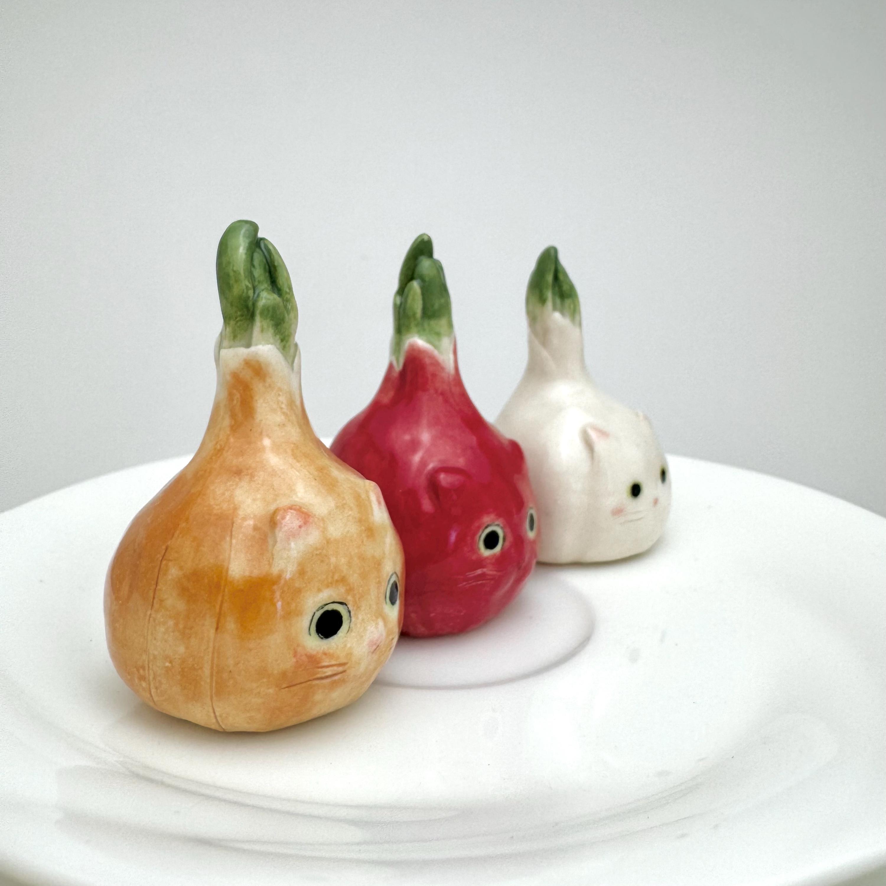 Ceramic Cat Jewelry Holder Vegetable‑Inspired Decorative Dish for Home Vanity Display