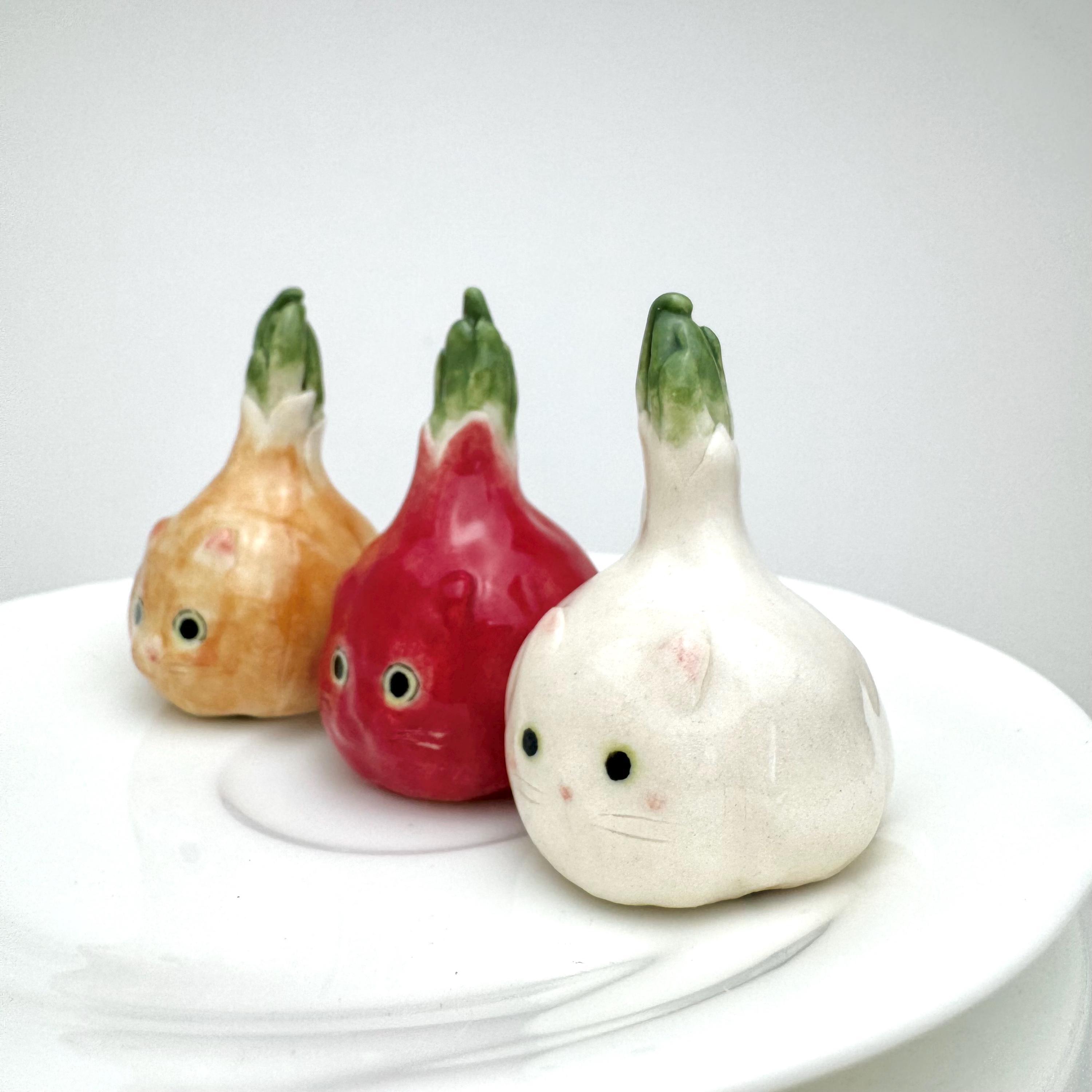 Ceramic Cat Jewelry Holder Vegetable‑Inspired Decorative Dish for Home Vanity Display