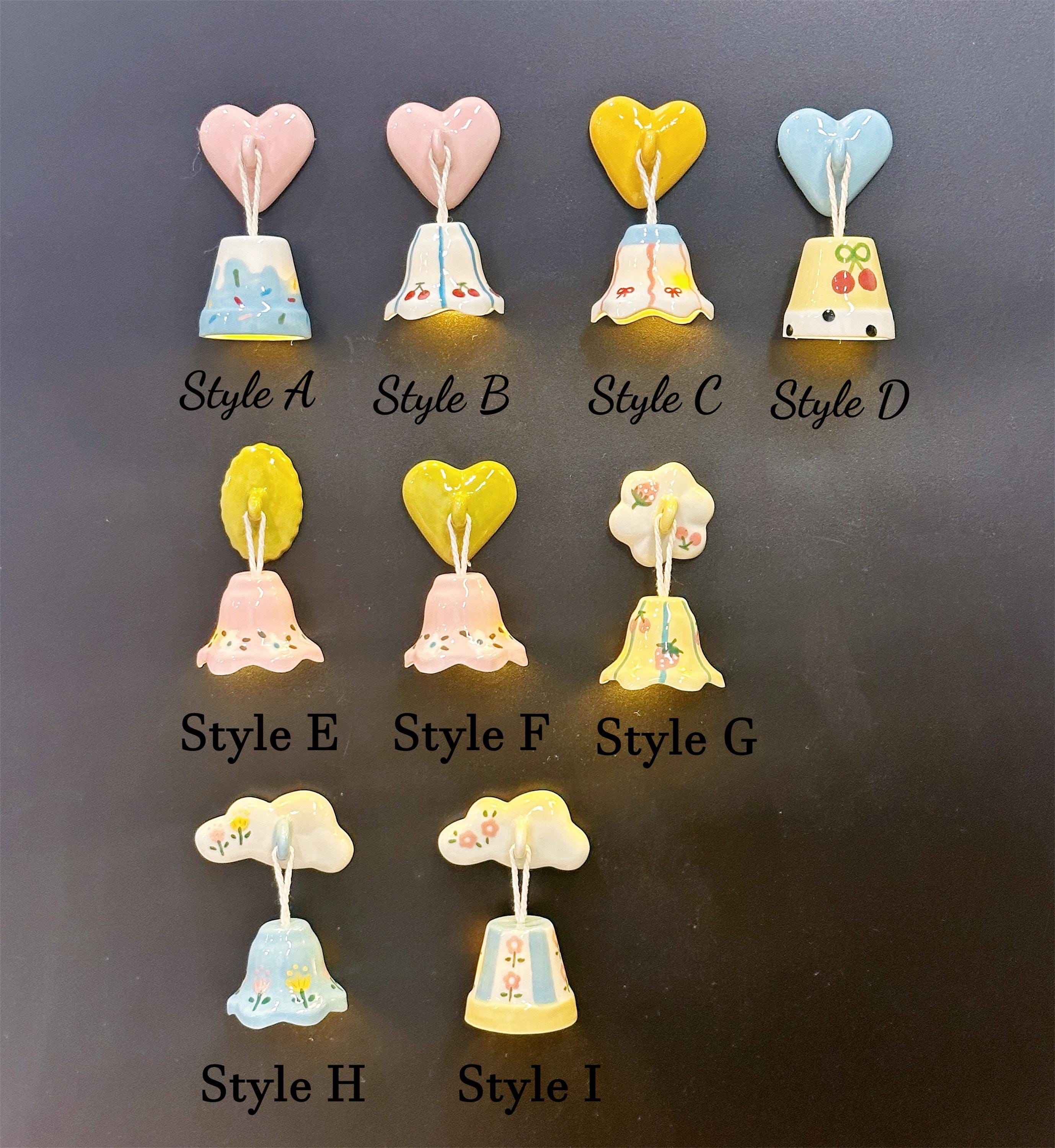 Ceramic Decorative Fridge Magnets Heart and Cloud Designs for Home Kitchen Display
