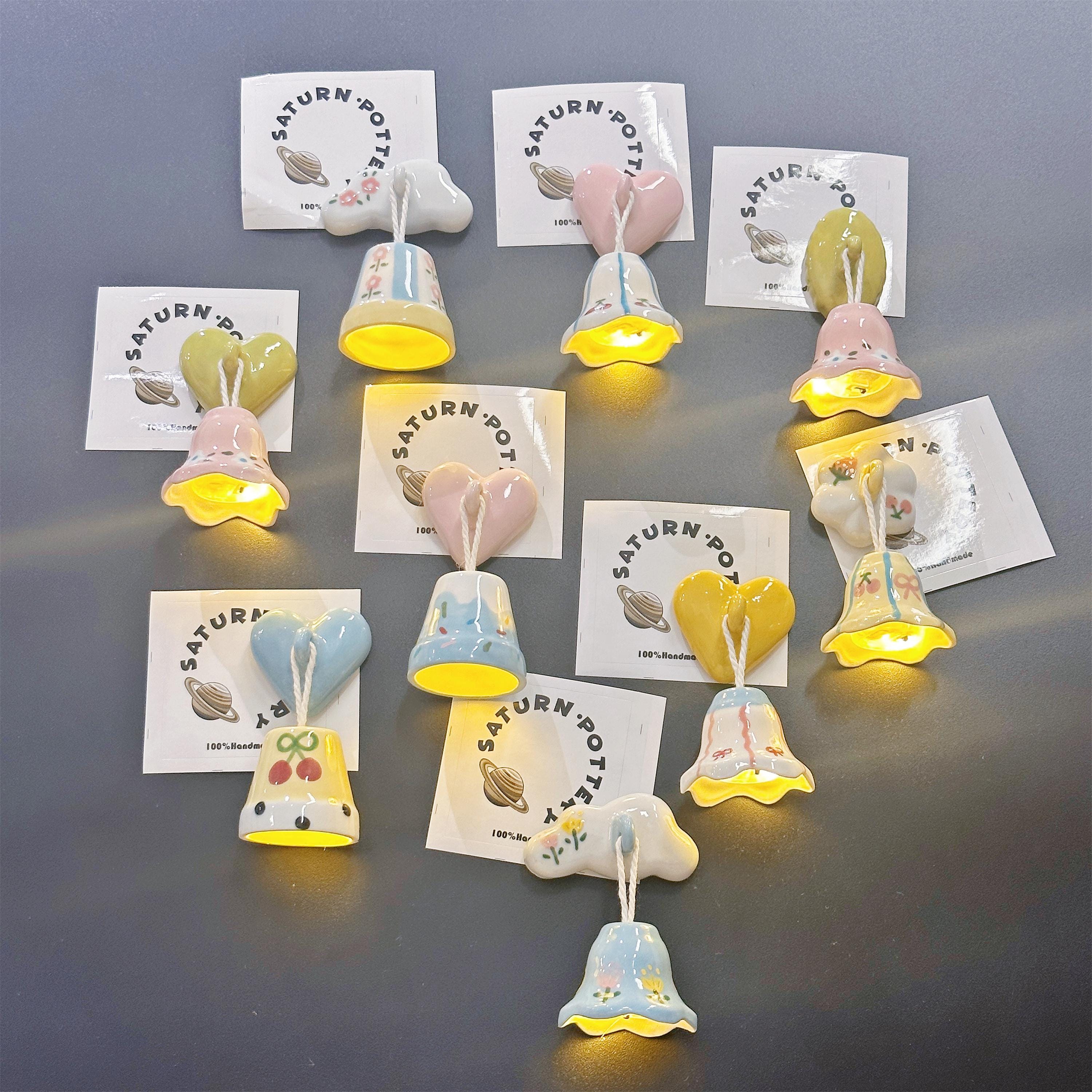 Ceramic Decorative Fridge Magnets Heart and Cloud Designs for Home Kitchen Display