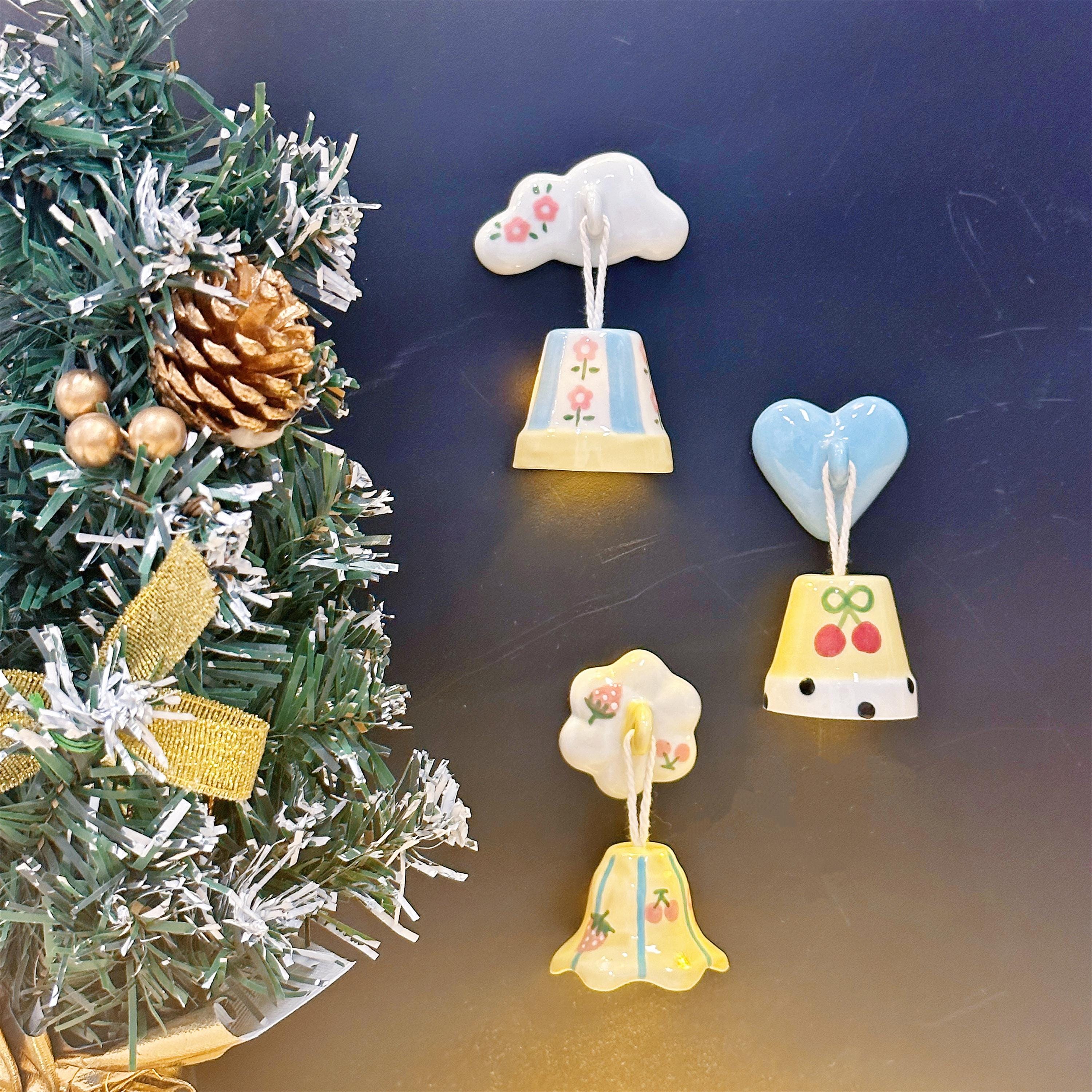 Ceramic Decorative Fridge Magnets Heart and Cloud Designs for Home Kitchen Display