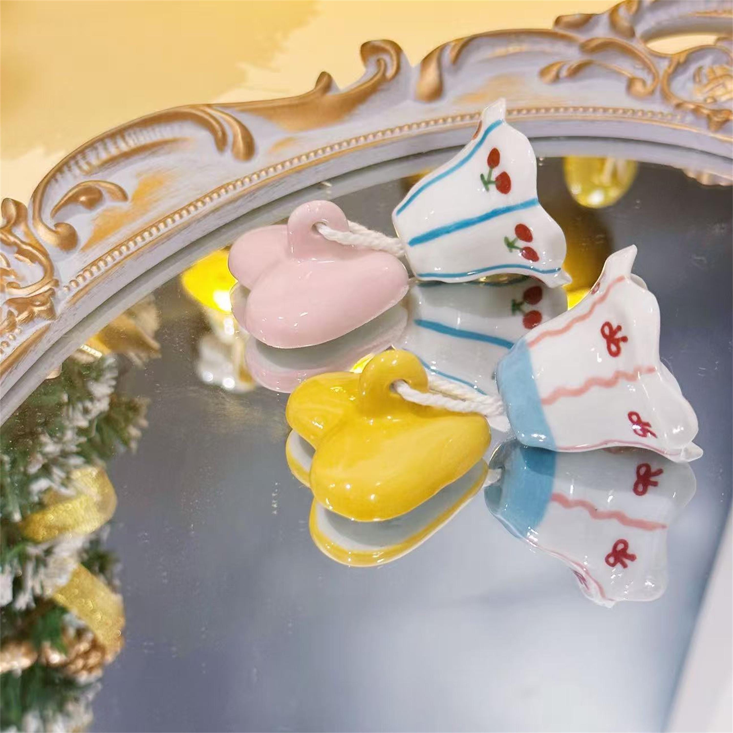 Ceramic Decorative Fridge Magnets Heart and Cloud Designs for Home Kitchen Display