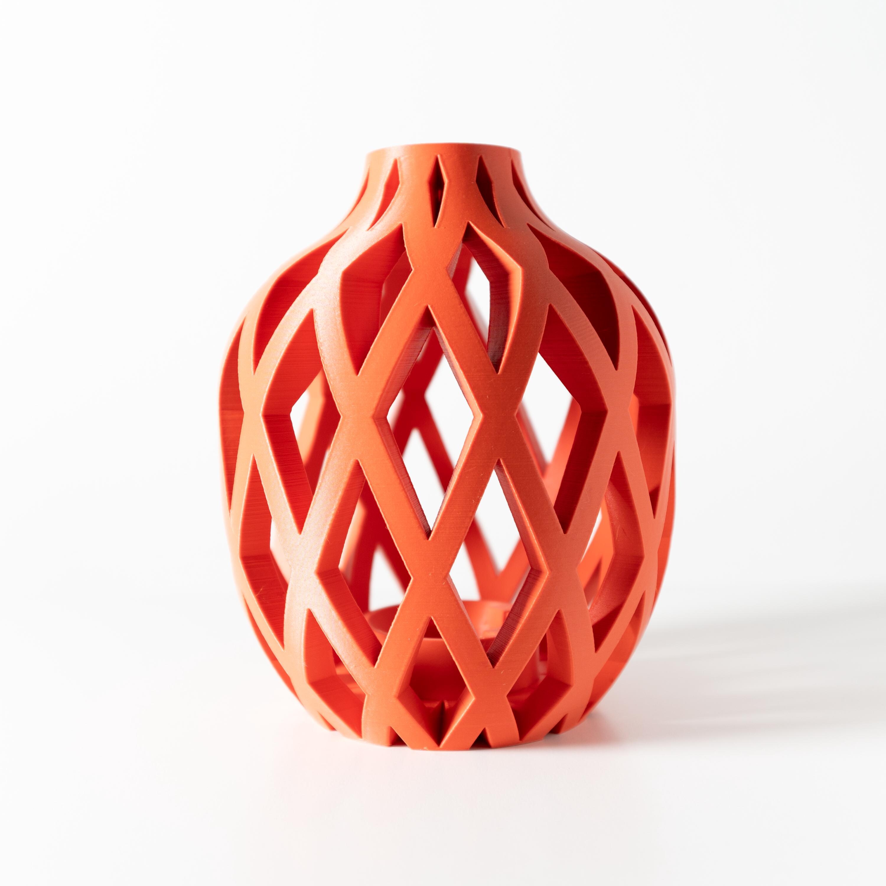 Orange Vase for Home Decor, Space Accent Ornament