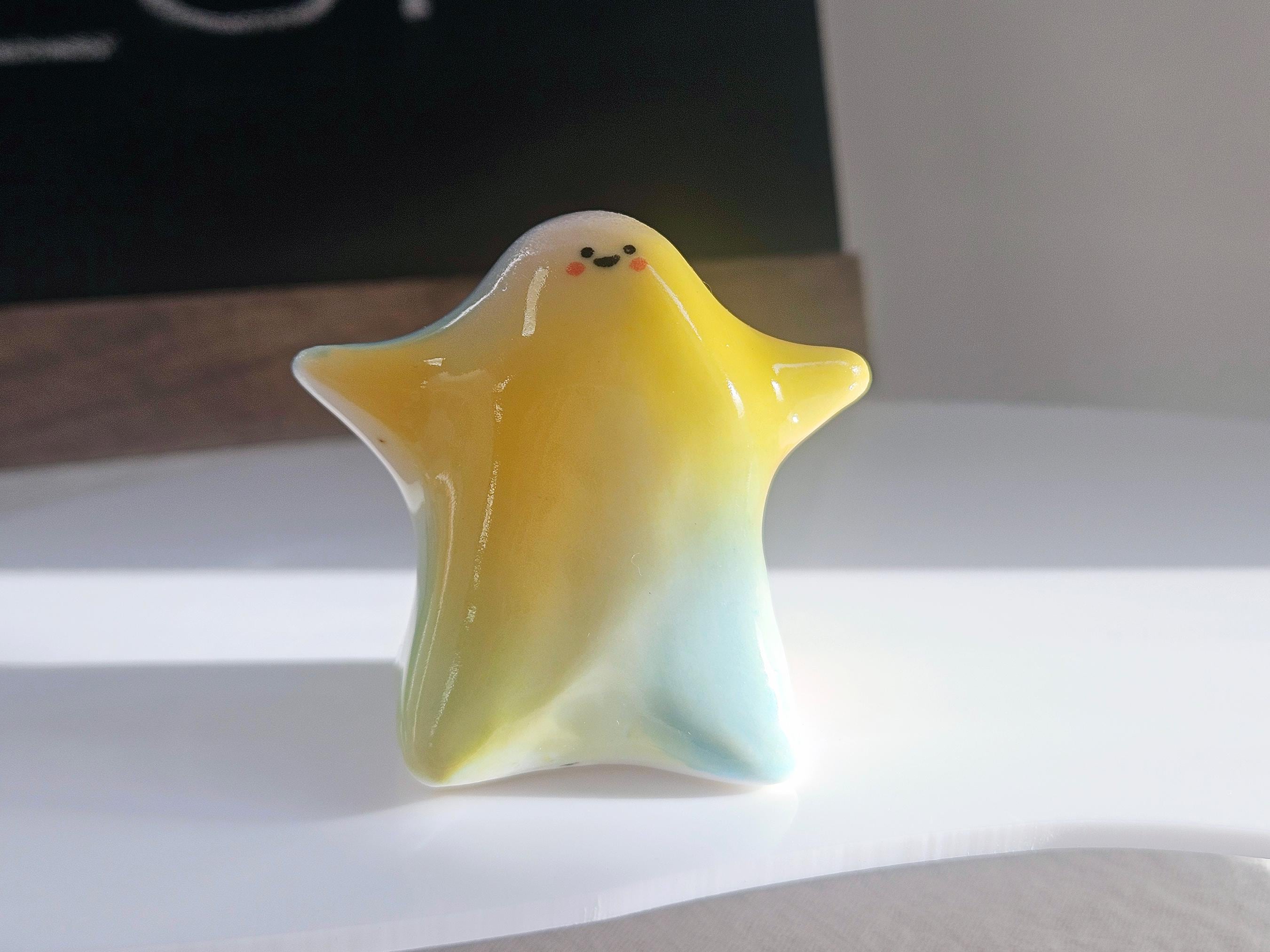 Pastel Ceramic Figurines Small Character Ornaments for Home Desk and Shelf Décor