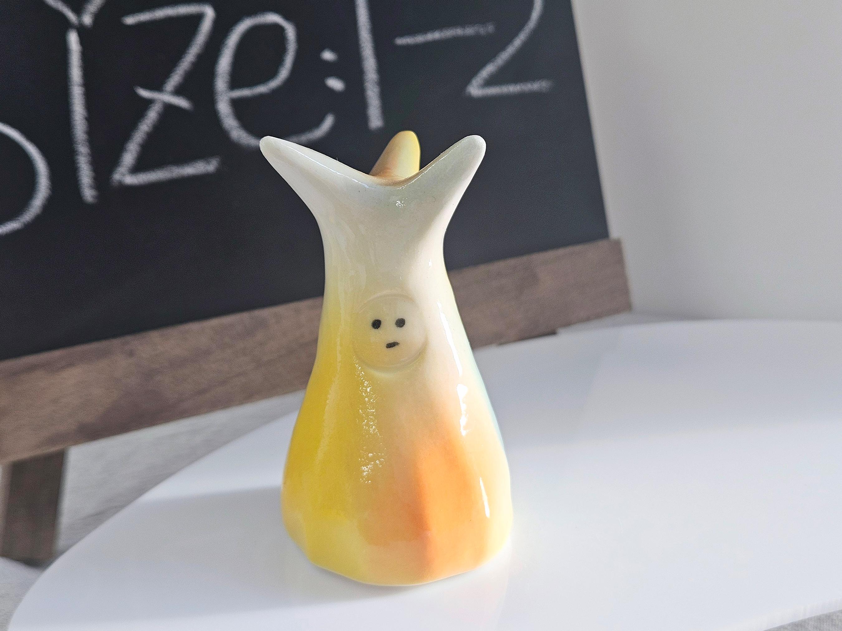 Pastel Ceramic Figurines Small Character Ornaments for Home Desk and Shelf Décor