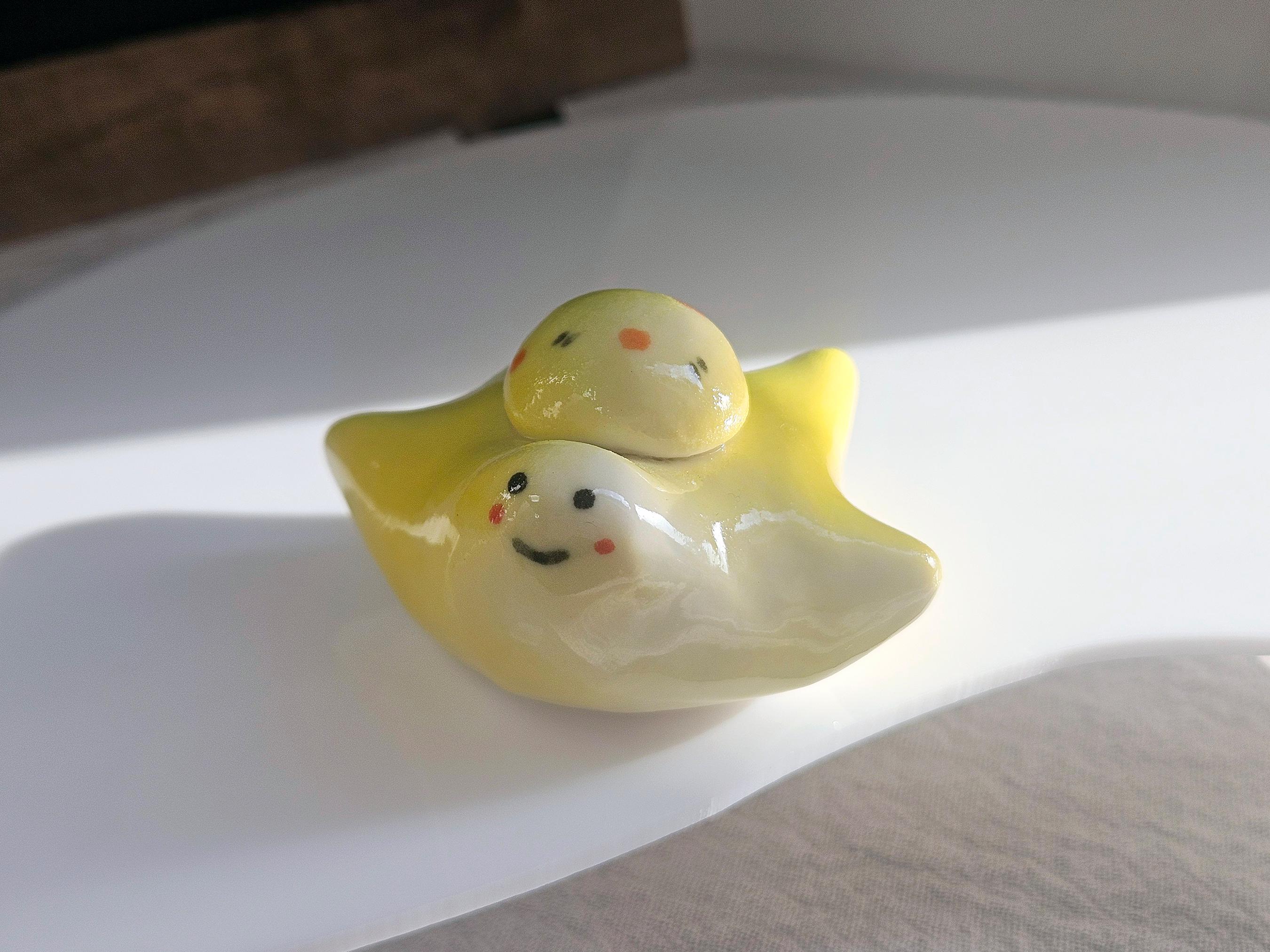 Pastel Ceramic Figurines Small Character Ornaments for Home Desk and Shelf Décor