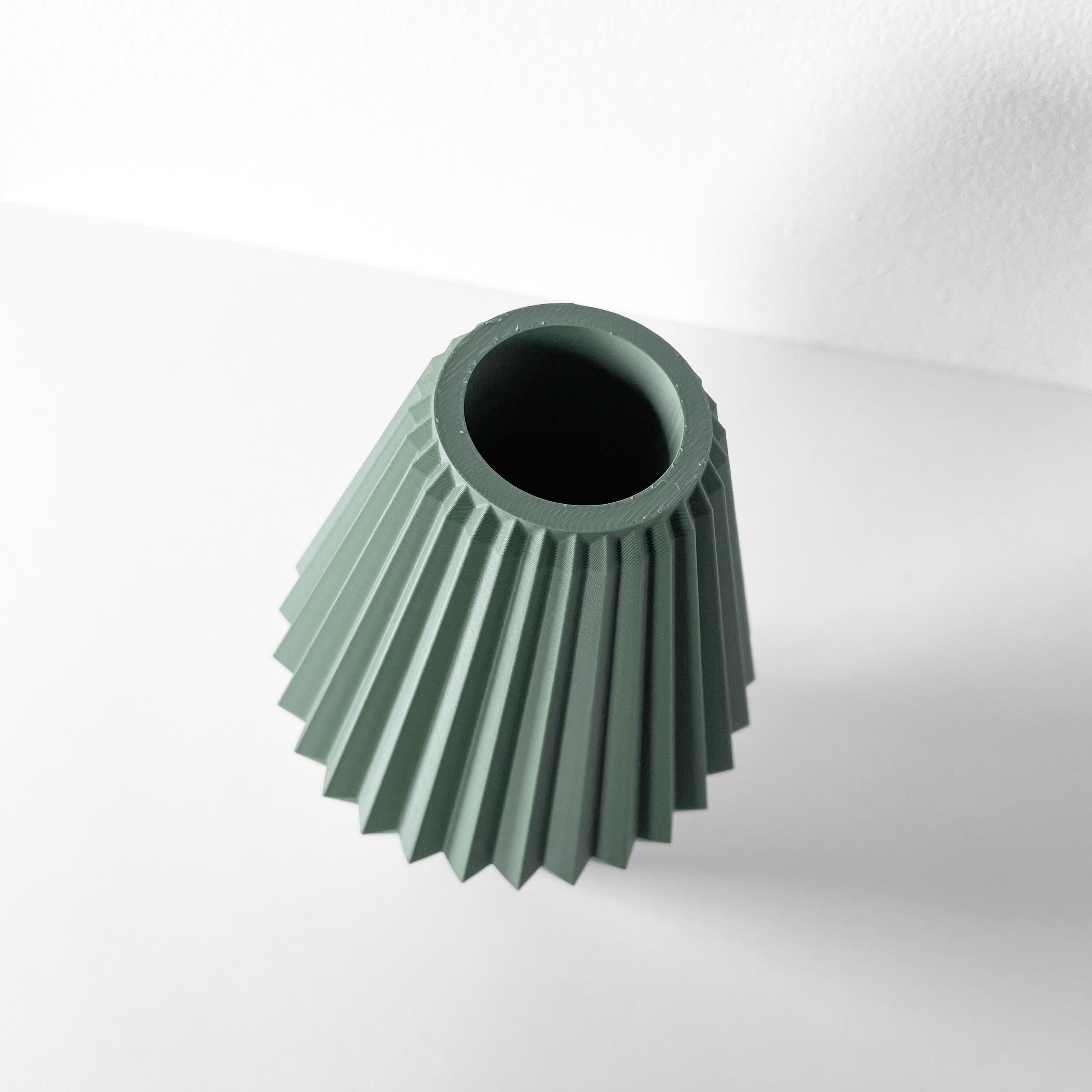 Dark Green Faceted Decorative Vase for Contemporary Home Interiors