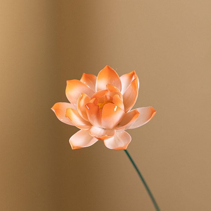 Ceramic Pink Lotus Branch, Home Atmosphere Decor