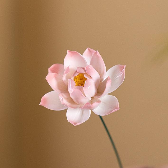 Ceramic Pink Lotus Branch, Home Atmosphere Decor