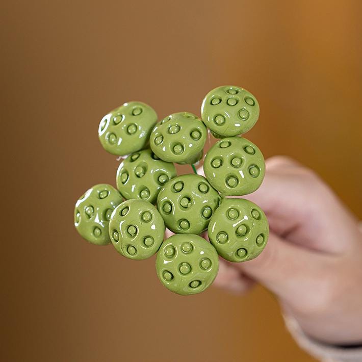 Ceramic Four Leaf Clover Decor, Mini Lucky Clover Bouquet, Porcelain Clover Flower, St Patricks Day Decor, Lucky Charm Desk Decor Gift