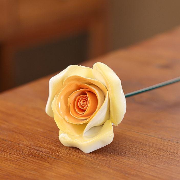 Multicolor Ceramic Rose Bouquet | Mini Handcrafted Pastel Rose Stems | DIY Home Decor, Vase Filler, Tabletop Floral Accent, Gift for Her