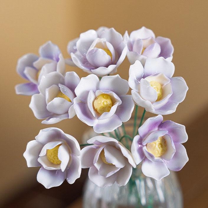 Ceramic Bouquet, Gradient Flowers, Home Tabletop Decor