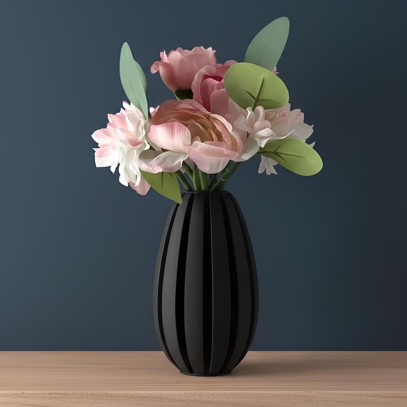 Vase for Dried Flowers Black 5–8 Inch Height