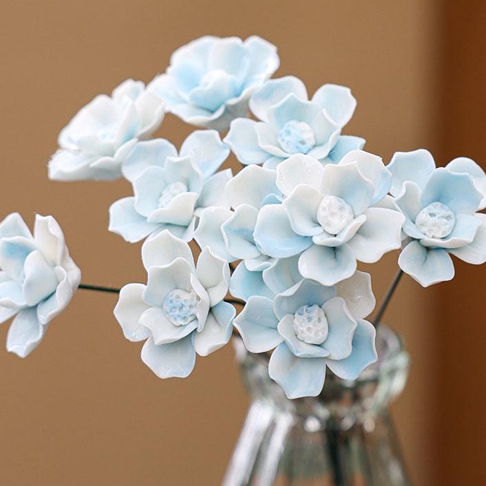 Ceramic Magnolia Bouquet, Tabletop Home Decor