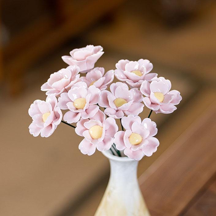 Purple Ceramic Bouquet, Home Atmosphere Decor