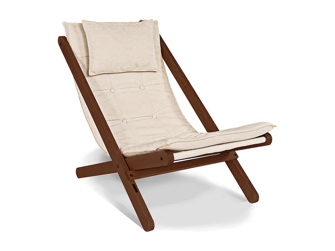 Bequemer Liegestuhl in Creme für Terrasse und Garten-decoravito.com