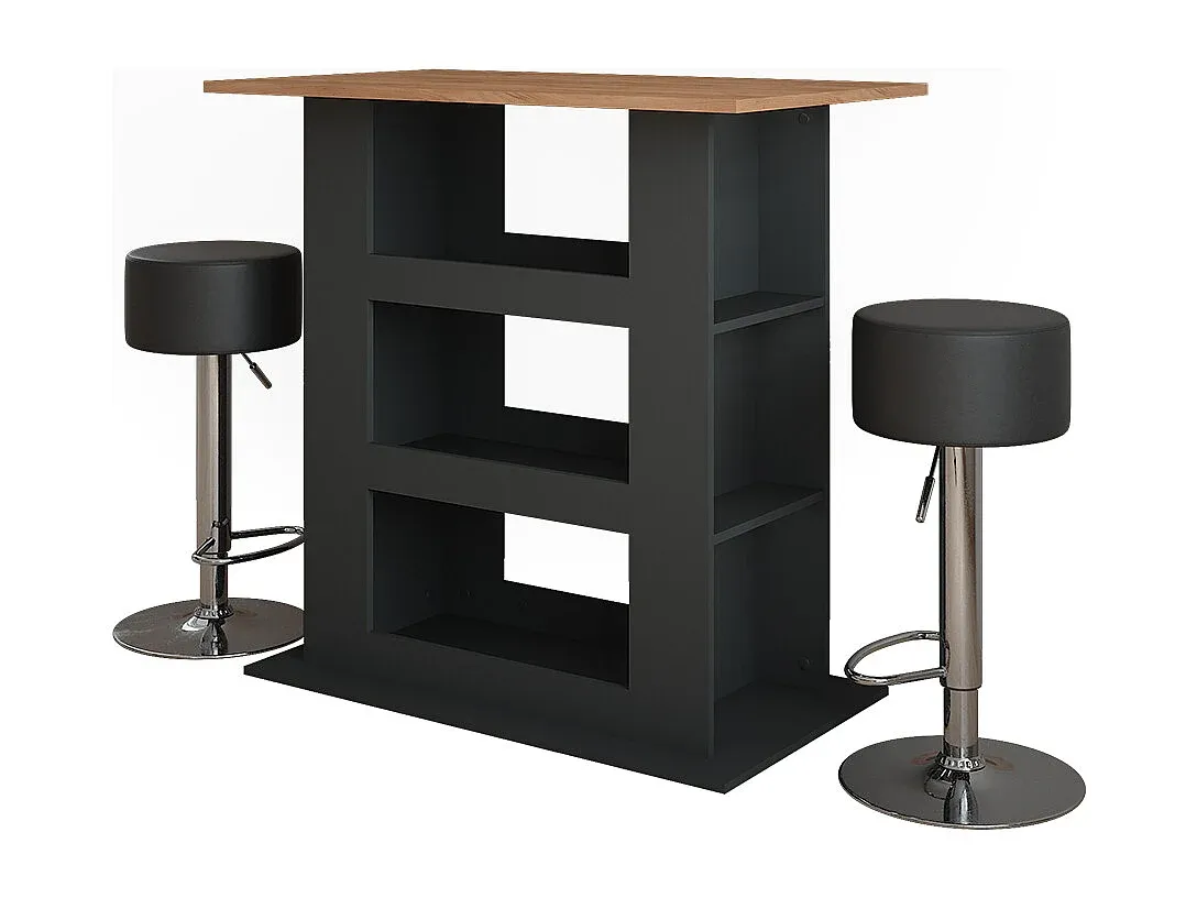 Moderner Bartisch mit Hocker, Eichenoptik-decoravito.com
